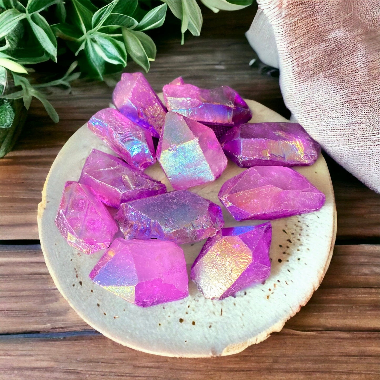 Purple Aura Quartz Crystal Point: Iridescent Healing Stone