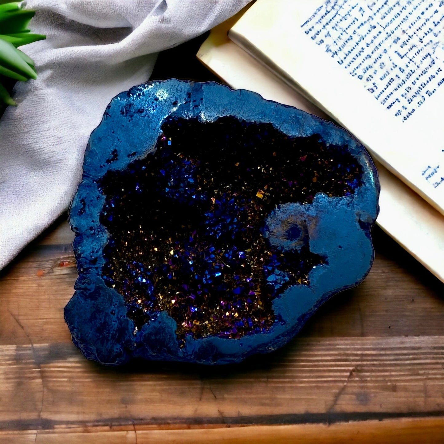 Cobalt Aura Geode – Vibrant and Mystical Crystal | Luna by Louise, Crystal Shop UK