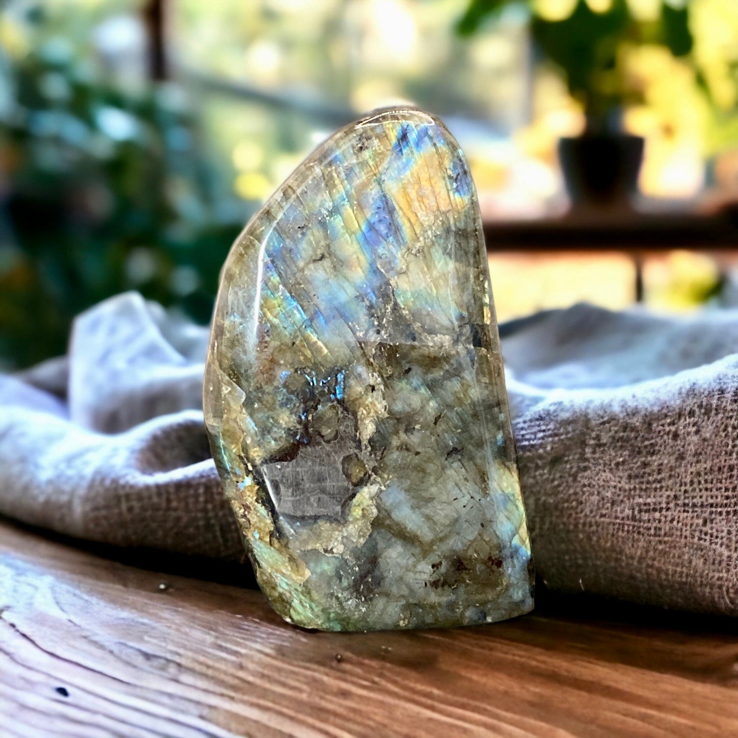 Labradorite Freeform: Blue Flash Crystal Decor (100mm x 55mm)