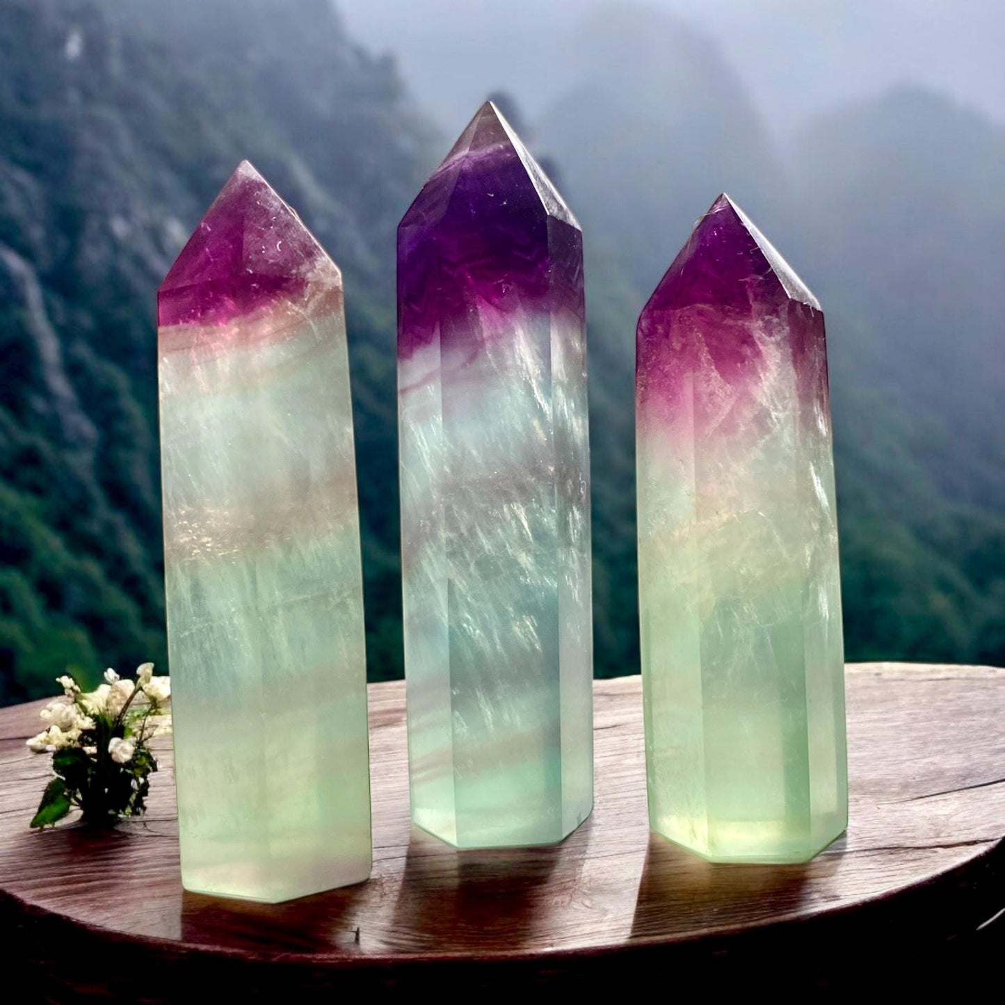 Watermelon Fluorite Tower - Harmony & Balance | Luna by Louise, Crystal Shop UK