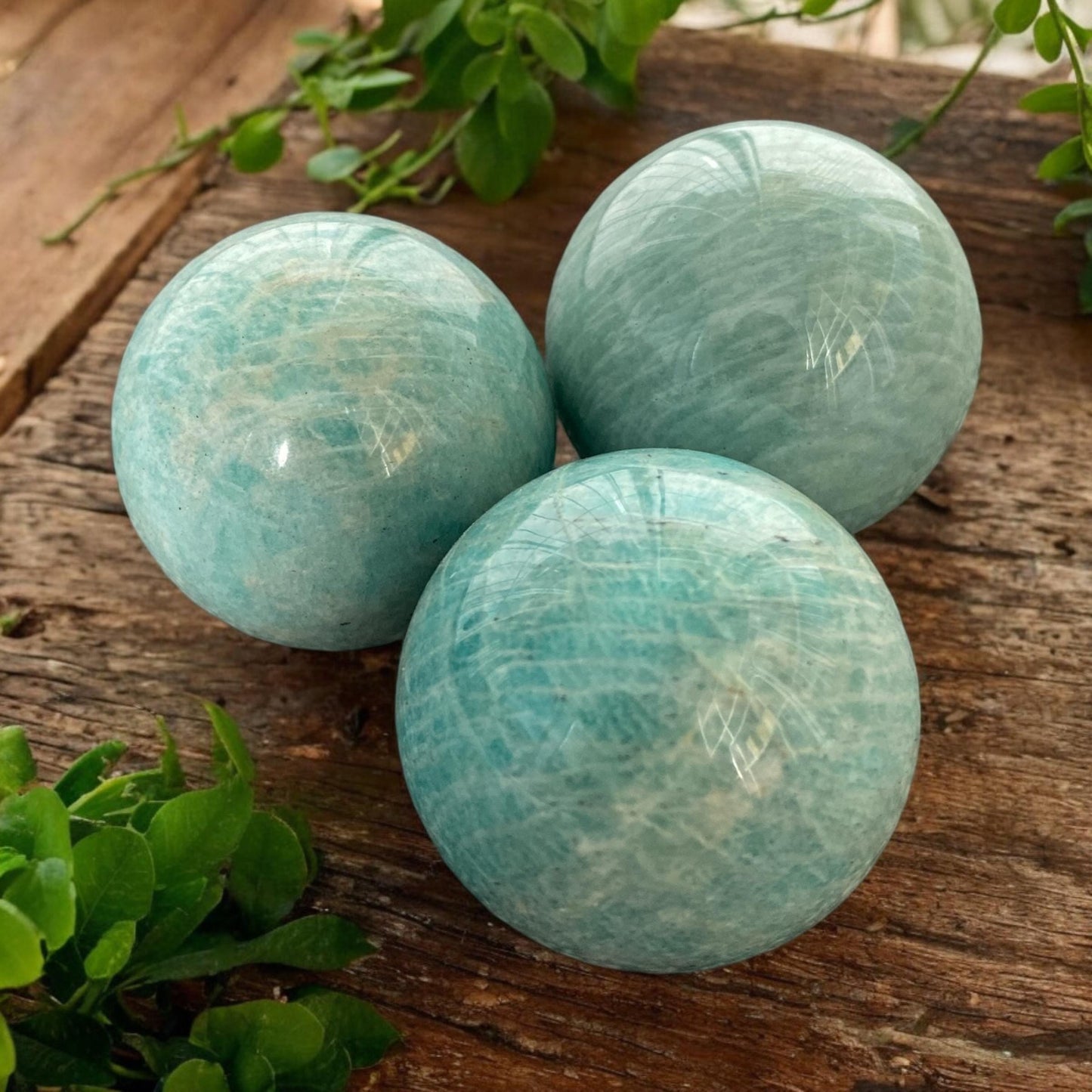 Polished Amazonite Crystal Sphere: Calming Stone for Meditation (45mm)