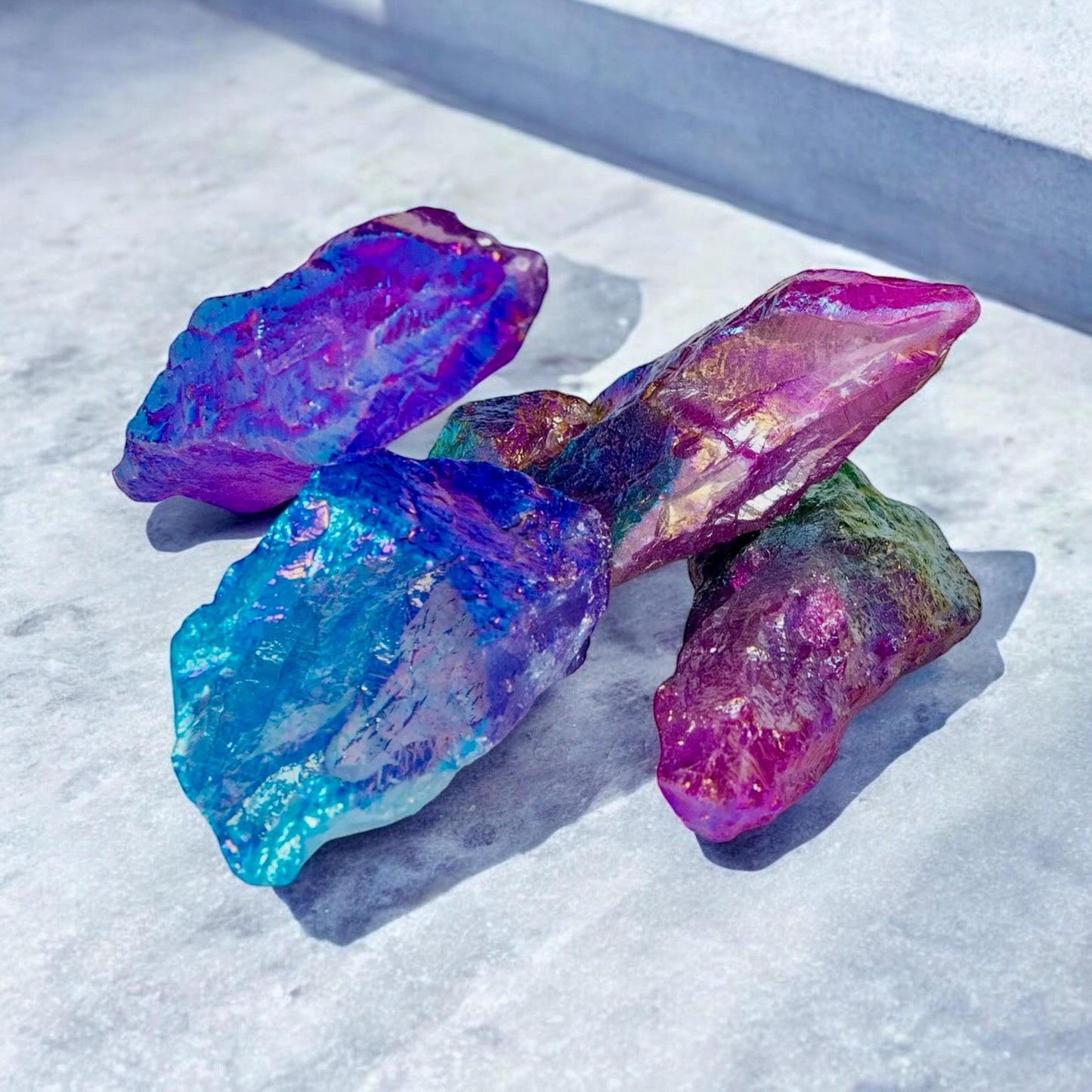 Iridescent Aura Quartz Crystal Point: Purple Unicorn Healing Stone (2-3 inches)