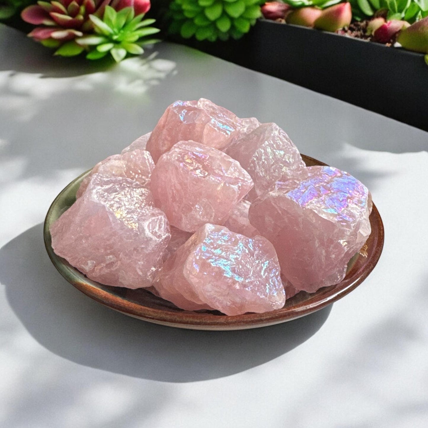Raw Rose Aura Quartz Crystal Piece – Ethereal Beauty | Luna by Louise, Crystal Shop UK