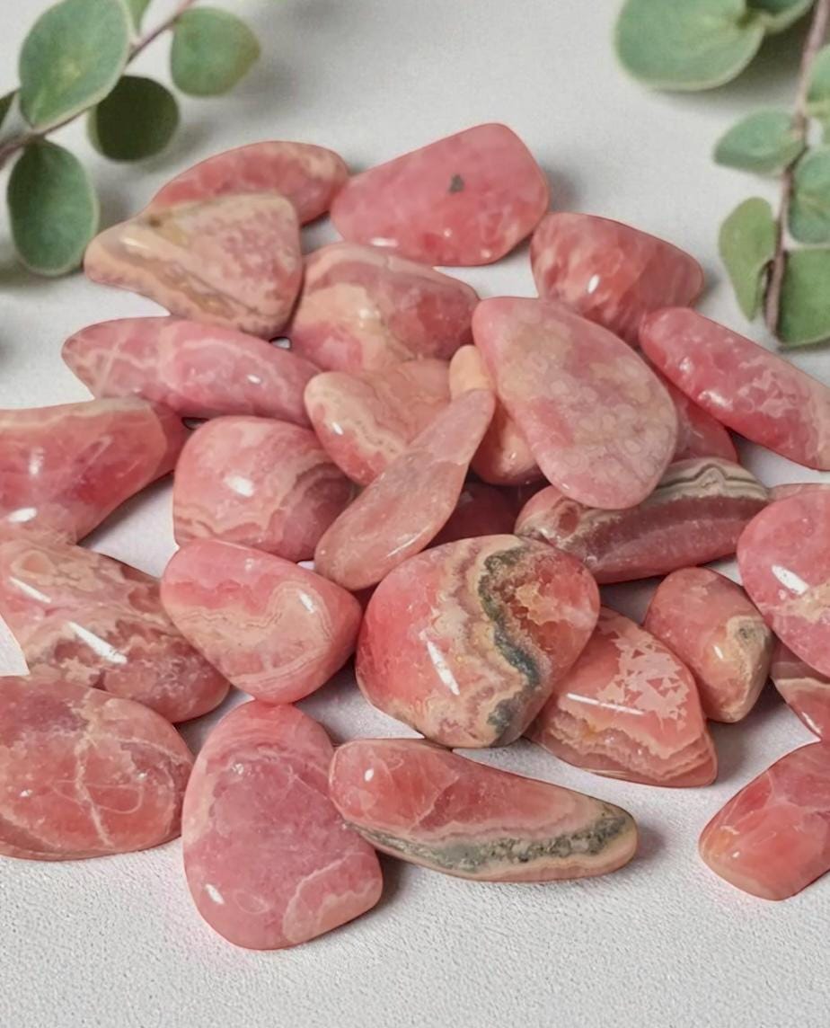 Rhodochrosite Tumble Stone – Pocket Crystal for Love, Compassion & Emotional Healing | Polished Healing Gemstone