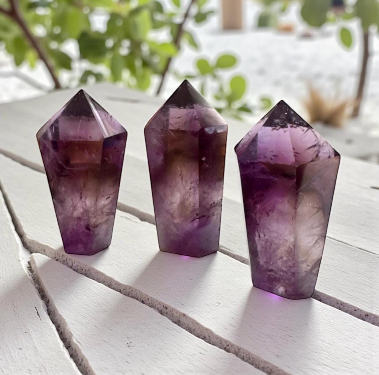 Bahia Amethyst Dragon Tooth Obelisk Tower. "3-4” Deep Purple, Spiritual Calm