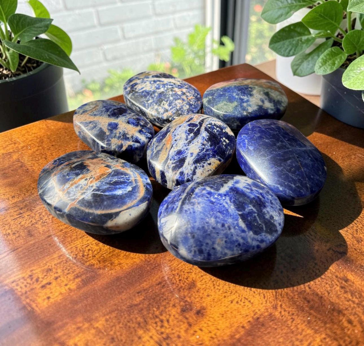 Sodalite Crystal Palm Stone – Clarity, Communication & Calm | Luna by Louise, Crystal Shop UK
