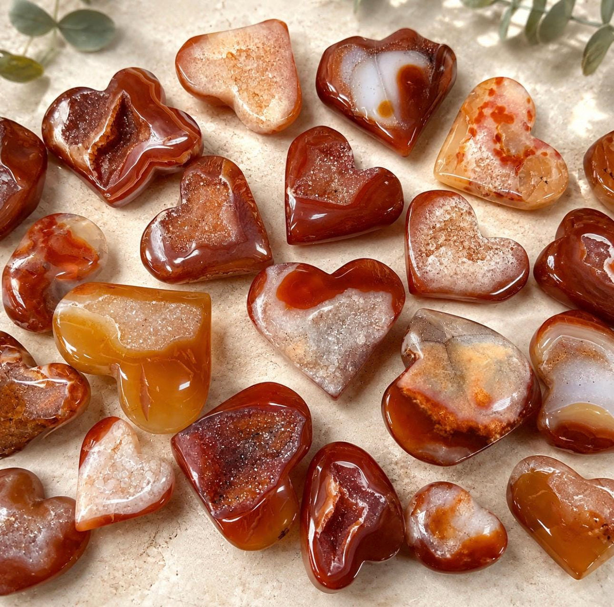 Carnelian Druzy Crystal Heart – Confidence, Motivation & Creativity | Natural Polished Crystal