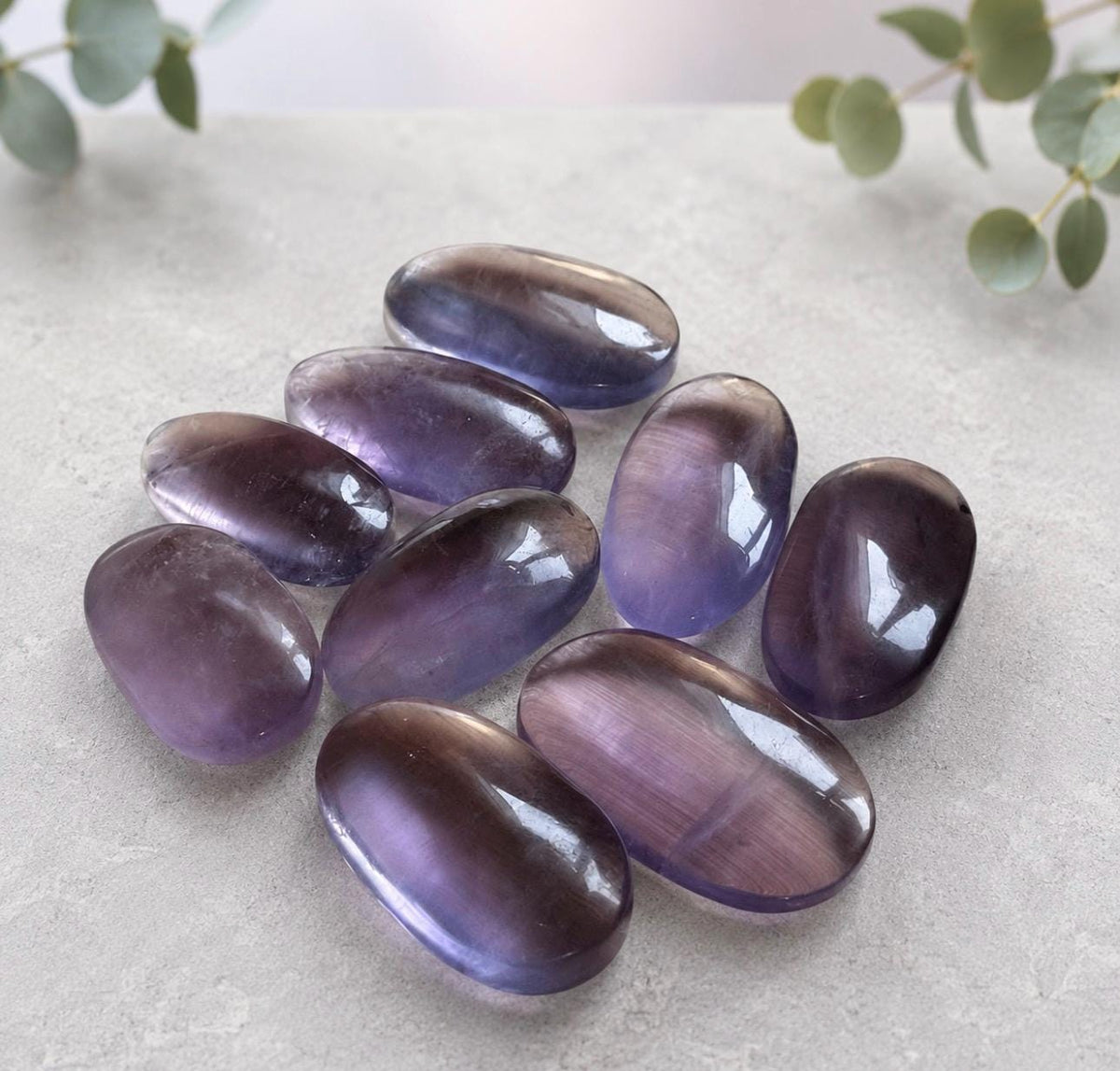 High Quality Purple Fluorite Palm Stone – Intuition, Focus & Mental Clarity | Premium Crystal