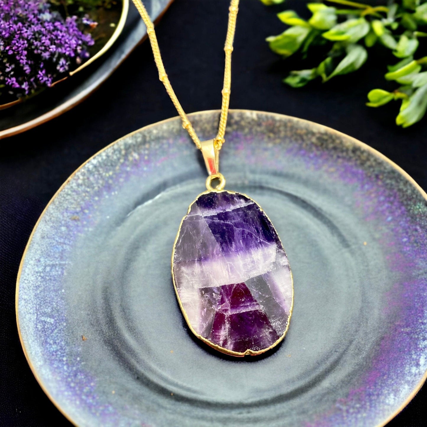 Uruguayan Amethyst Crystal Pendant: Handmade Boho Necklace