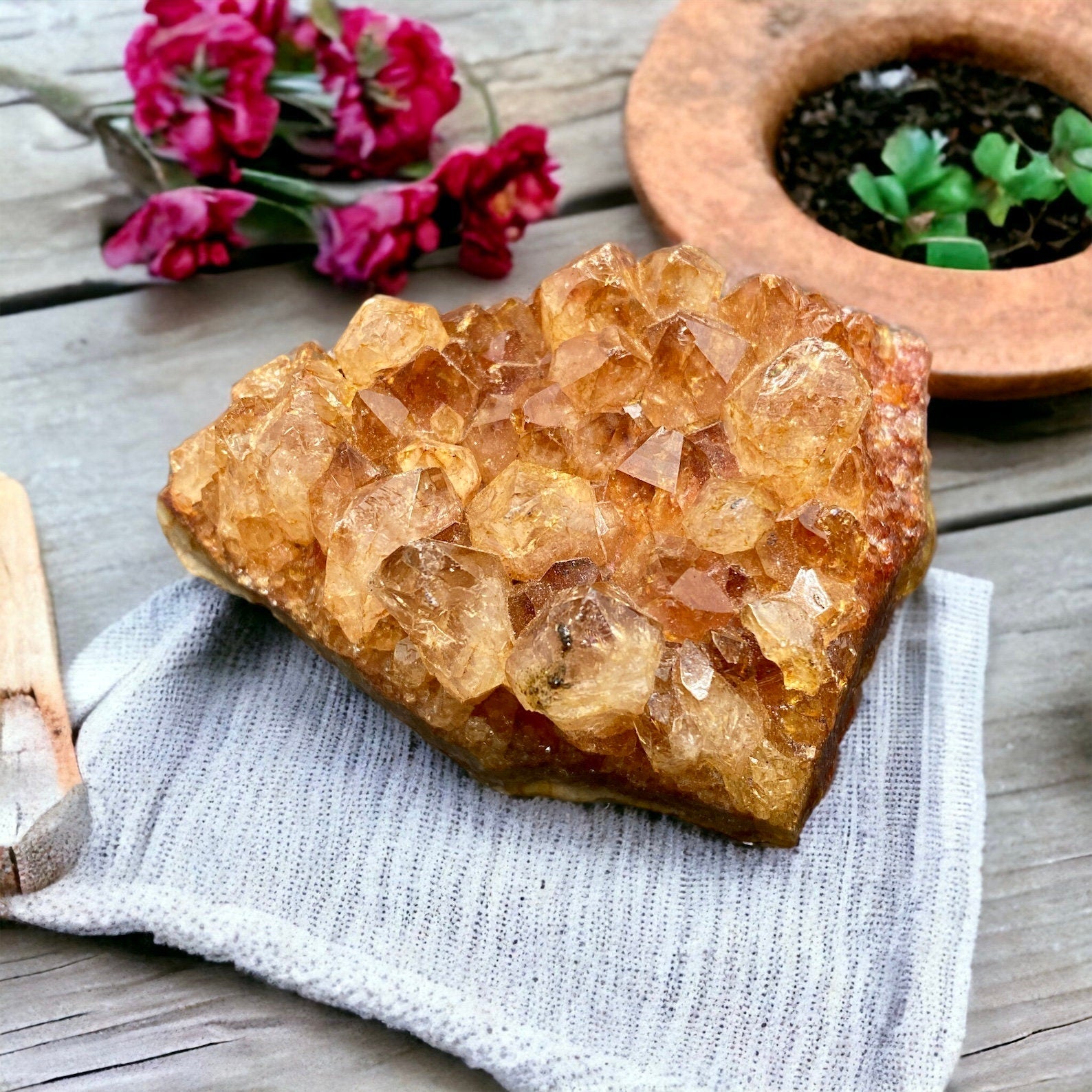 Amethyst Crystal Cluster, Copper-Infused, Soothing Energy Stones, Exquisite Mineral Specimen, Enhanced Amethyst, Crystal Collector's Gem.