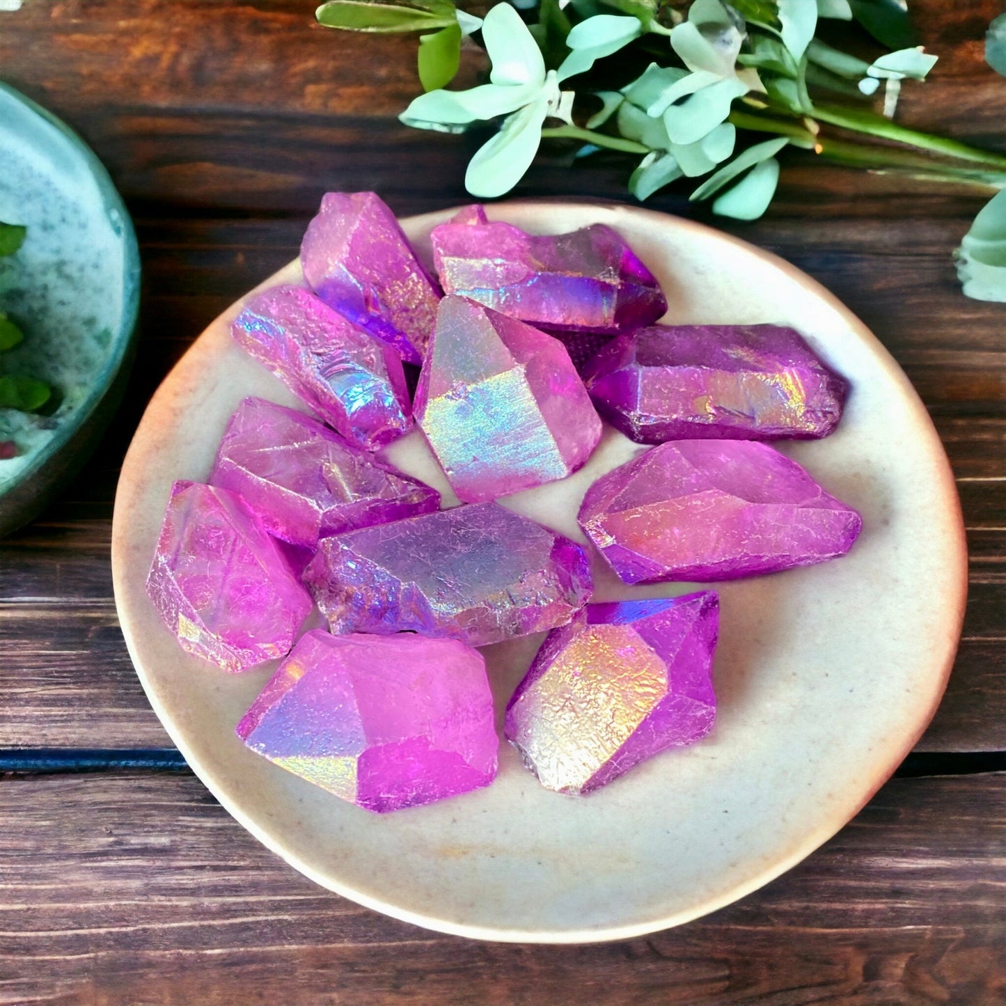 Purple Aura Quartz Crystal Point: Iridescent Healing Stone