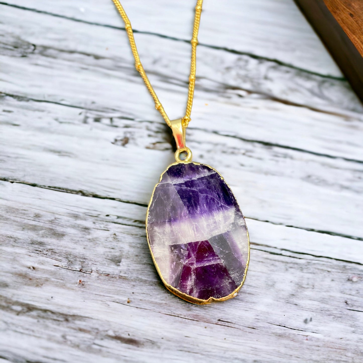 Uruguayan Amethyst Crystal Pendant: Handmade Boho Necklace