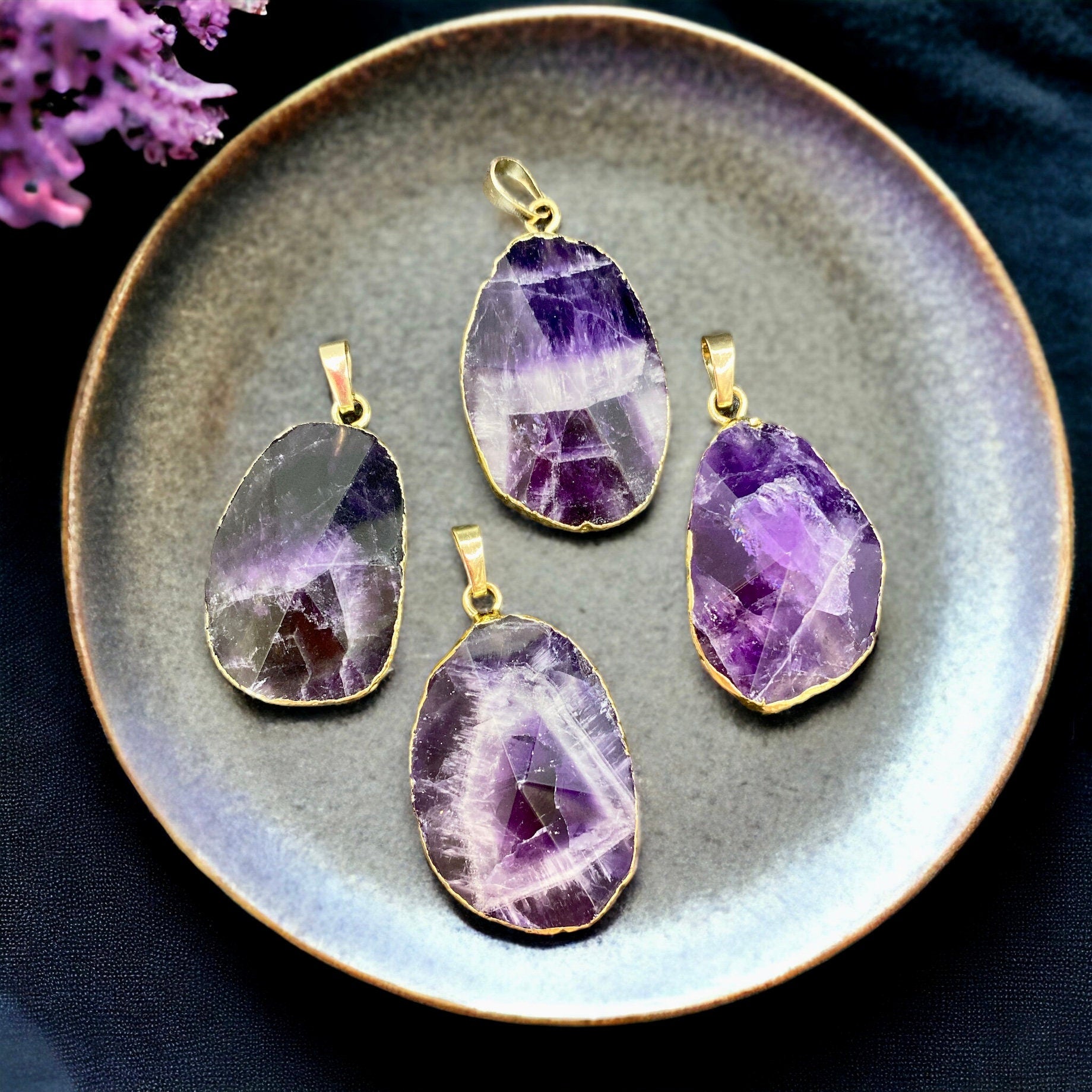 Uruguayan Amethyst Crystal Pendant: Handmade Boho Necklace