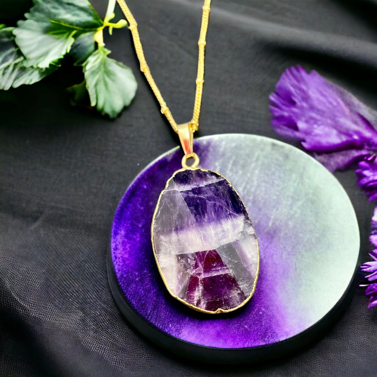 Uruguayan Amethyst Crystal Pendant: Handmade Boho Necklace