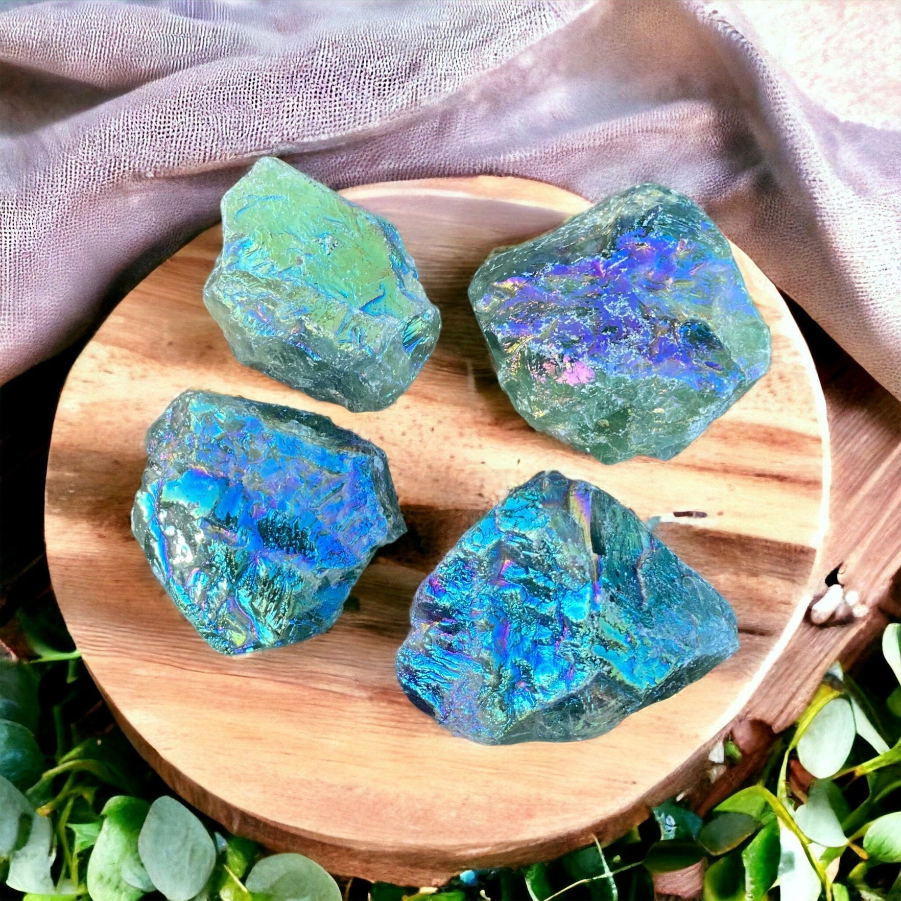 Raw Aura Green Fluorite Crystal: Calming Energy Stone (40-60g)