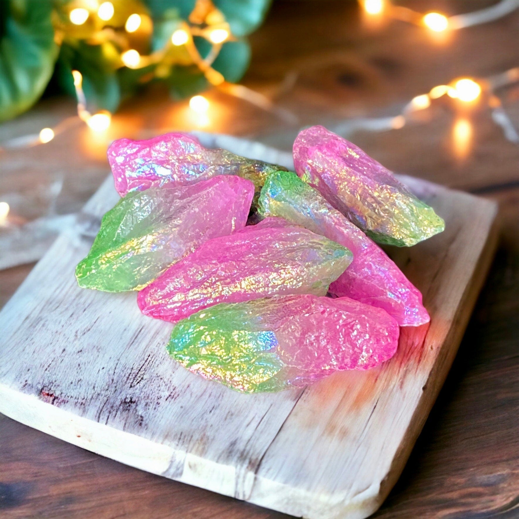 Iridescent Aura Quartz Crystal Point: Unicorn Energy, Rainbow Shimmer