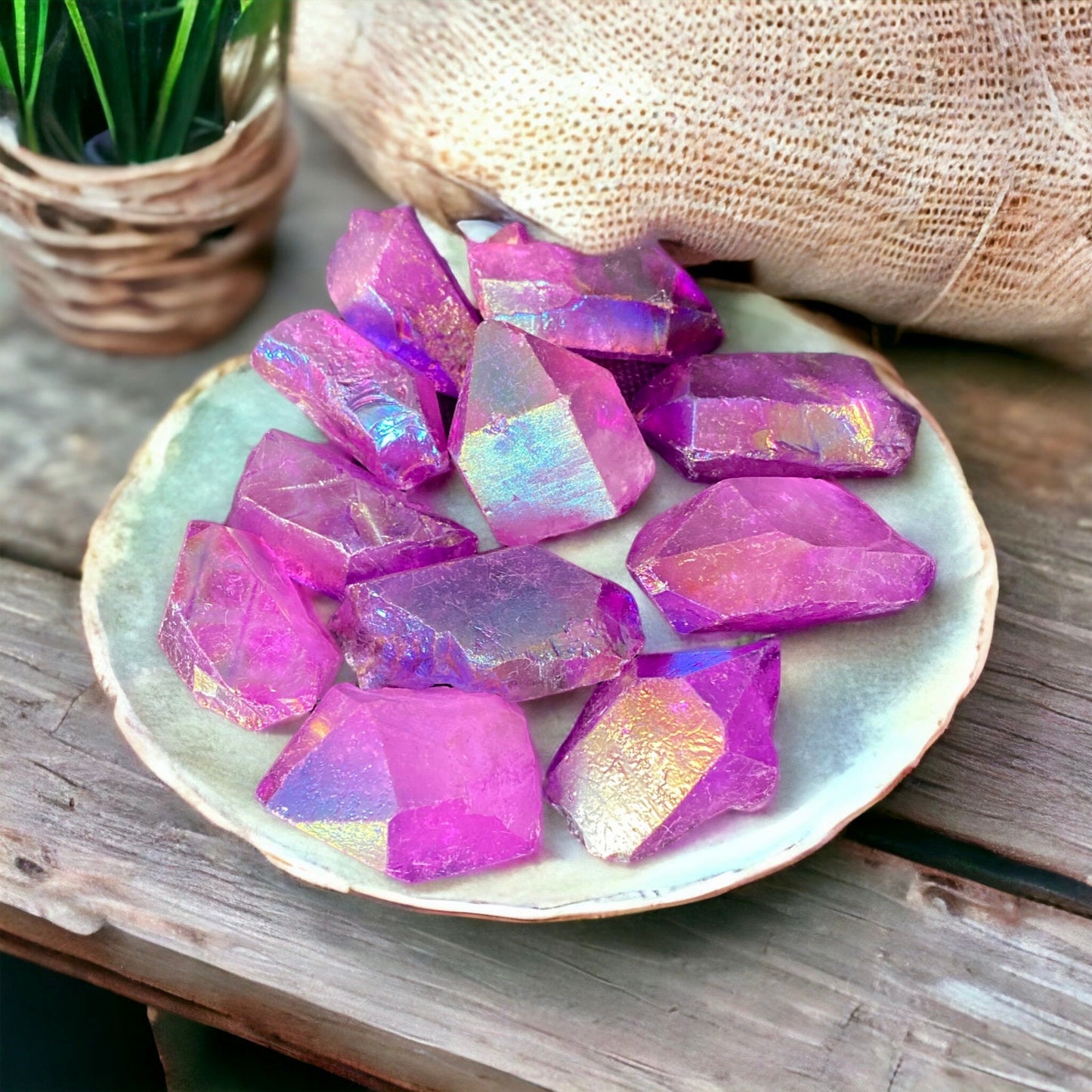 Purple Aura Quartz Crystal Point: Iridescent Healing Stone