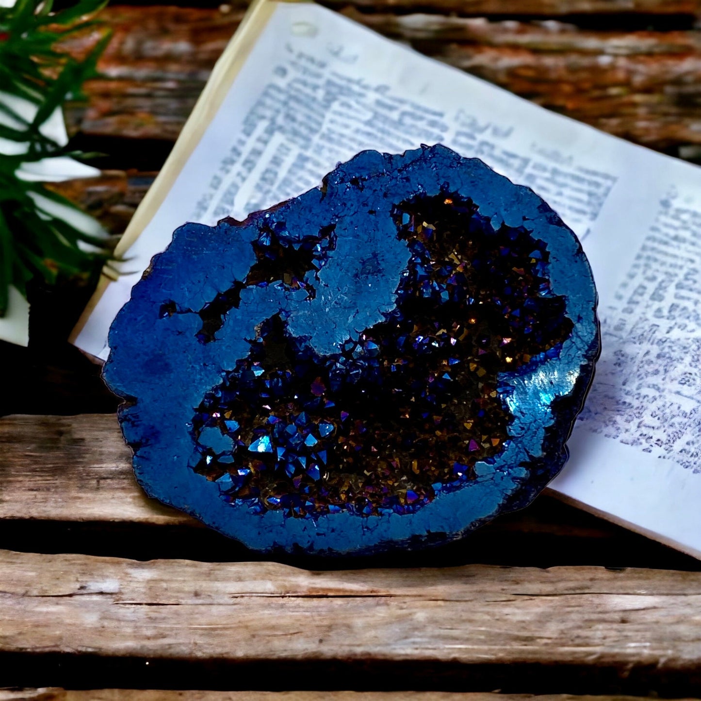 Cobalt Aura Geode – Vibrant and Mystical Crystal | Luna by Louise, Crystal Shop UK