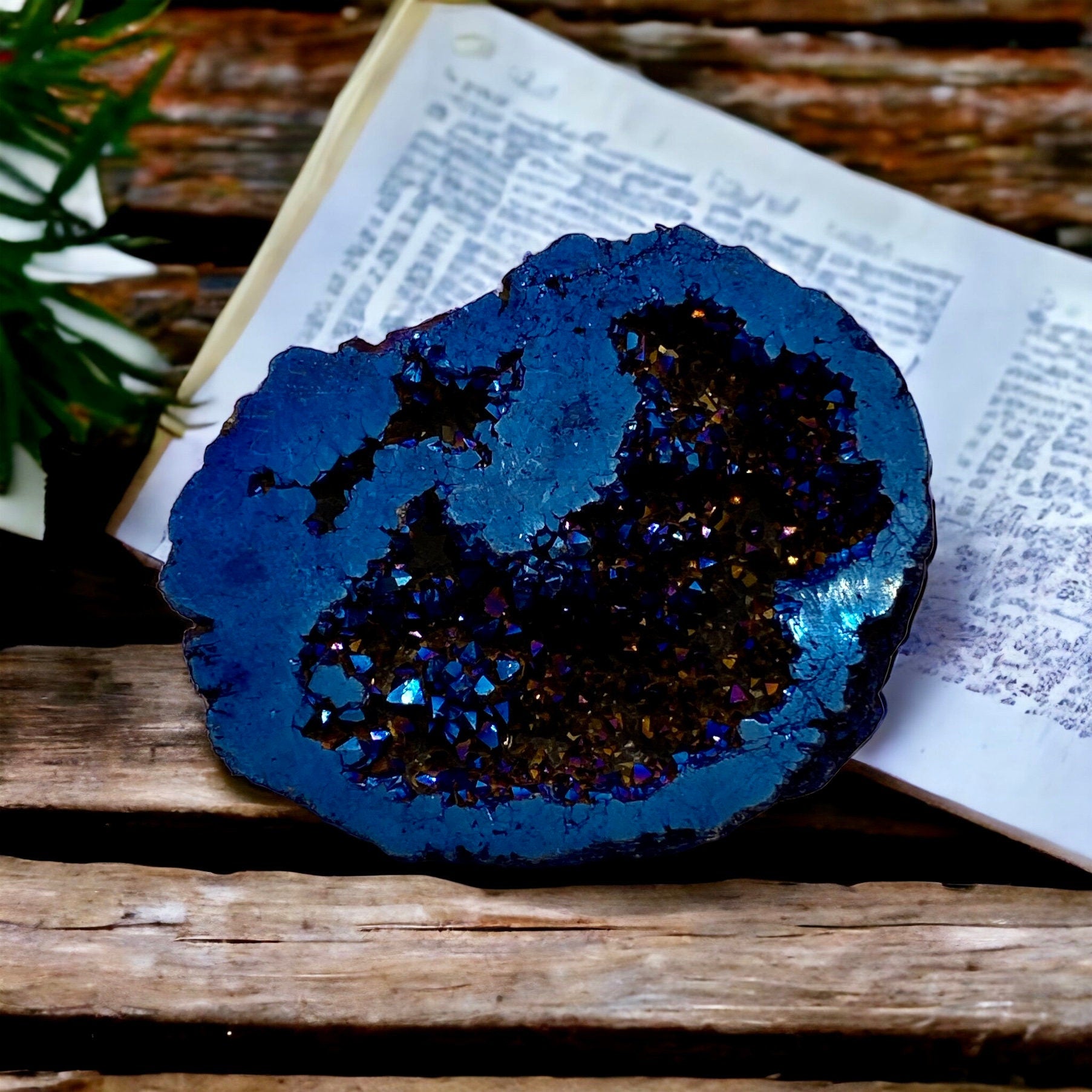 Cobalt Aura Geode – Vibrant and Mystical Crystal | Luna by Louise, Crystal Shop UK
