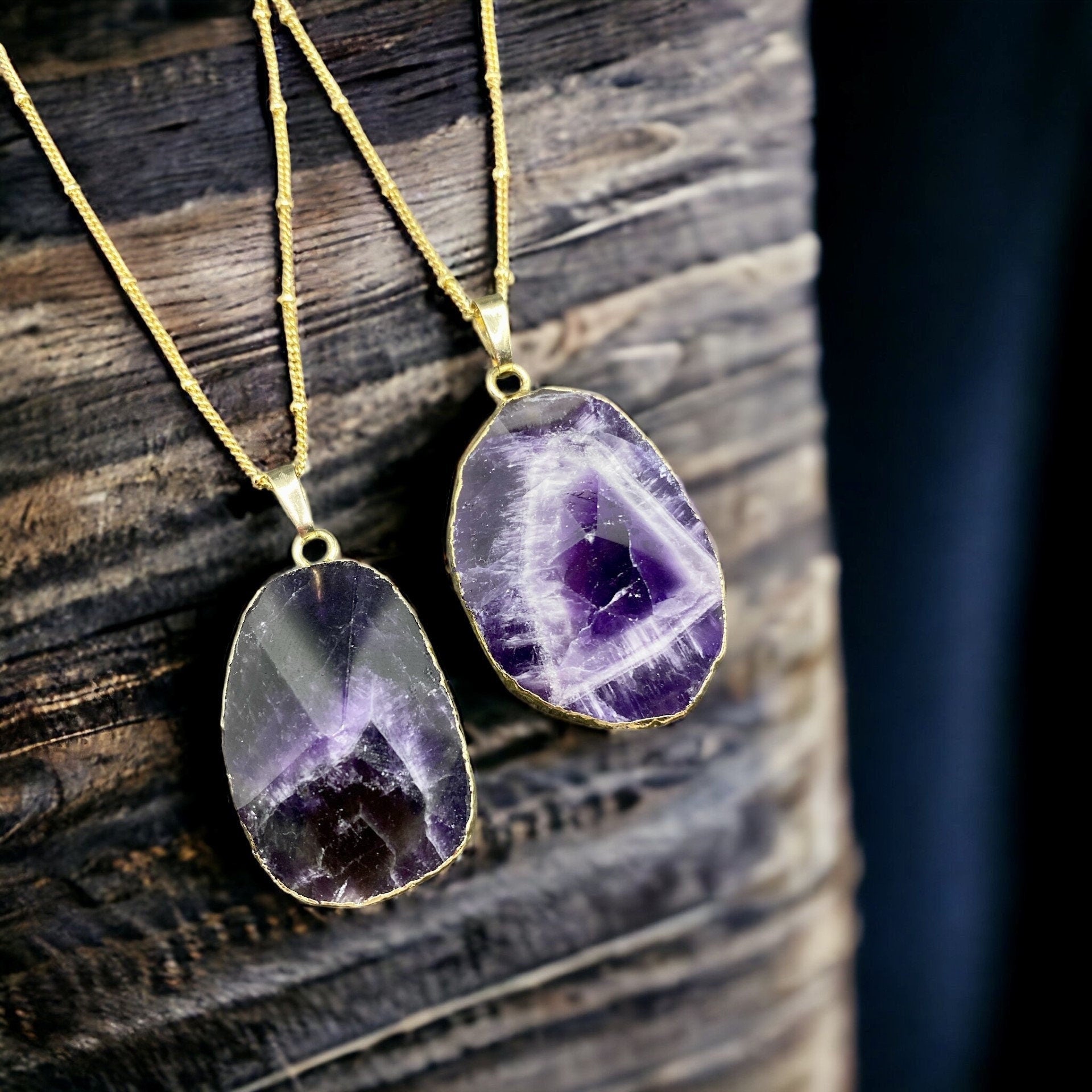 Uruguayan Amethyst Crystal Pendant: Handmade Boho Necklace