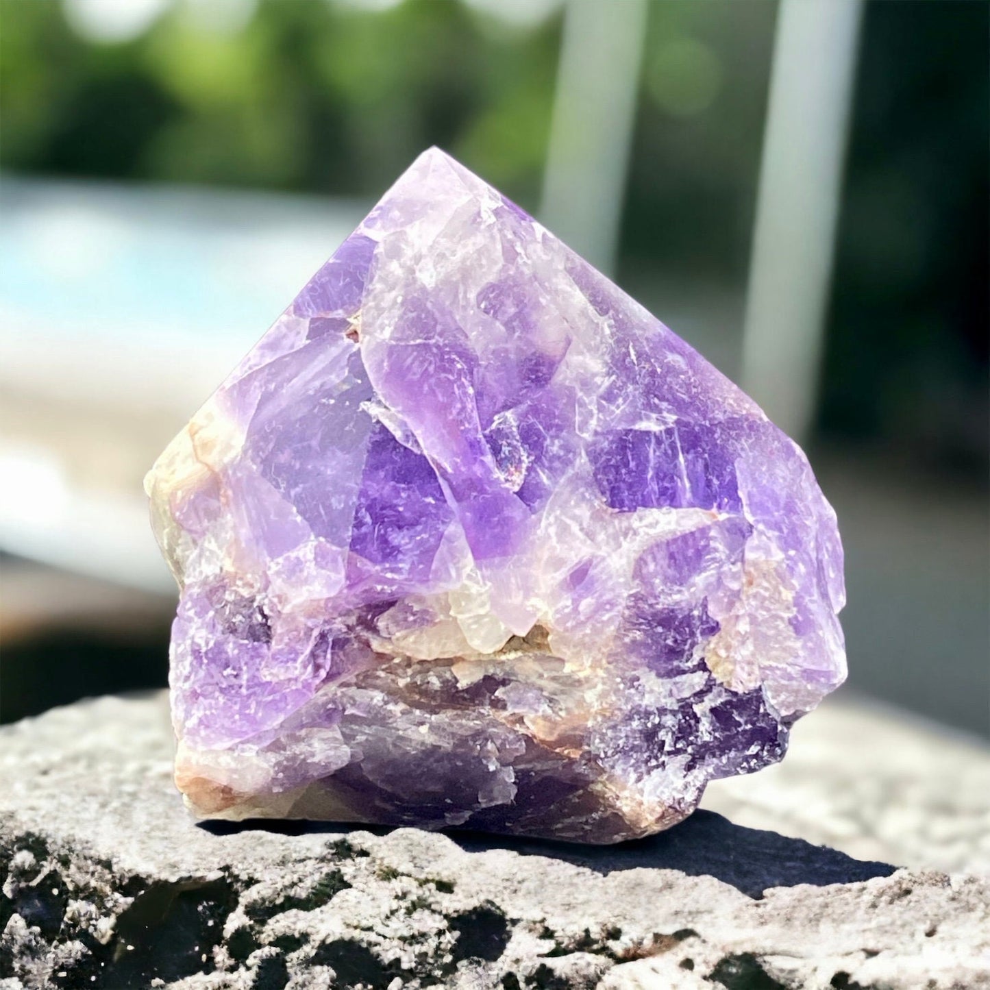 Amethyst Cut Base Polished - Harness Spiritual Energy with an Amethyst Cut Base, Beautiful Rocks, Pretty Crystals for Healing and Calming