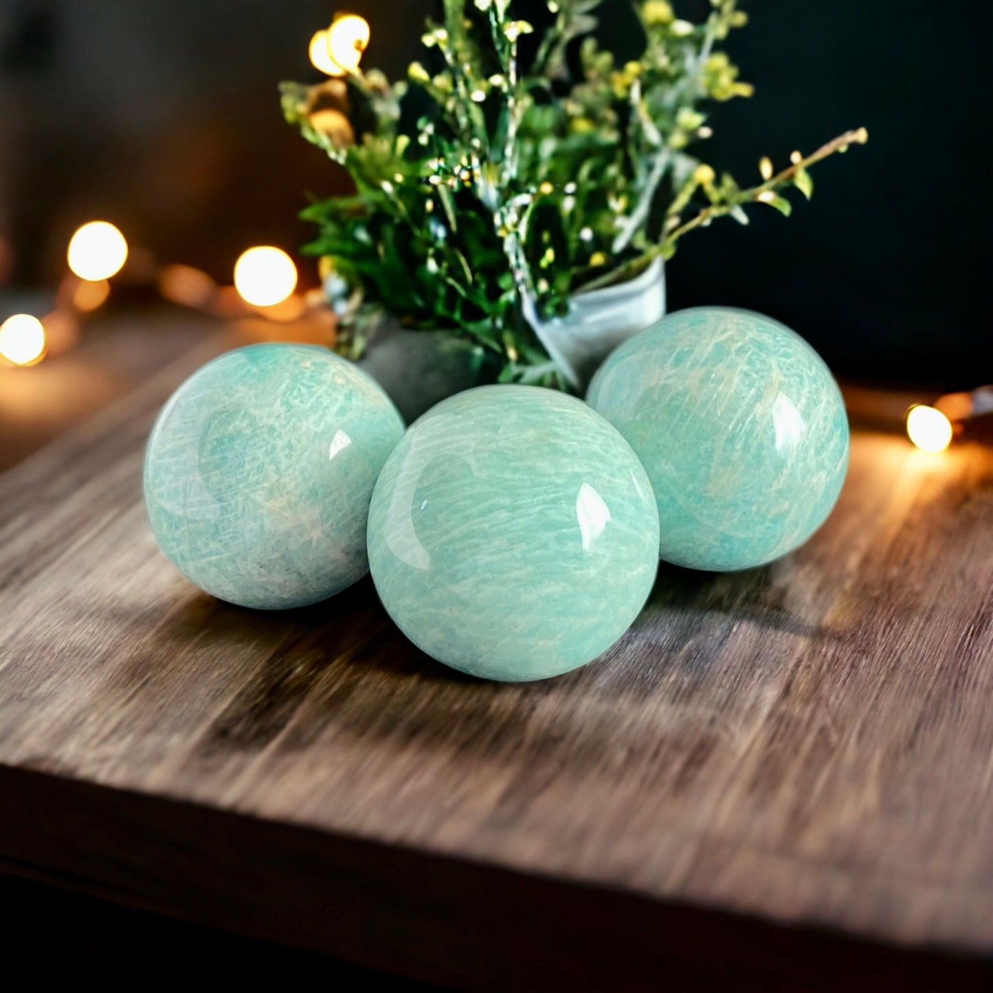 Amazonite Crystal Polished Sphere - Harness Calming Crystal Energy for Meditation and Healing. 45mm x 45mm