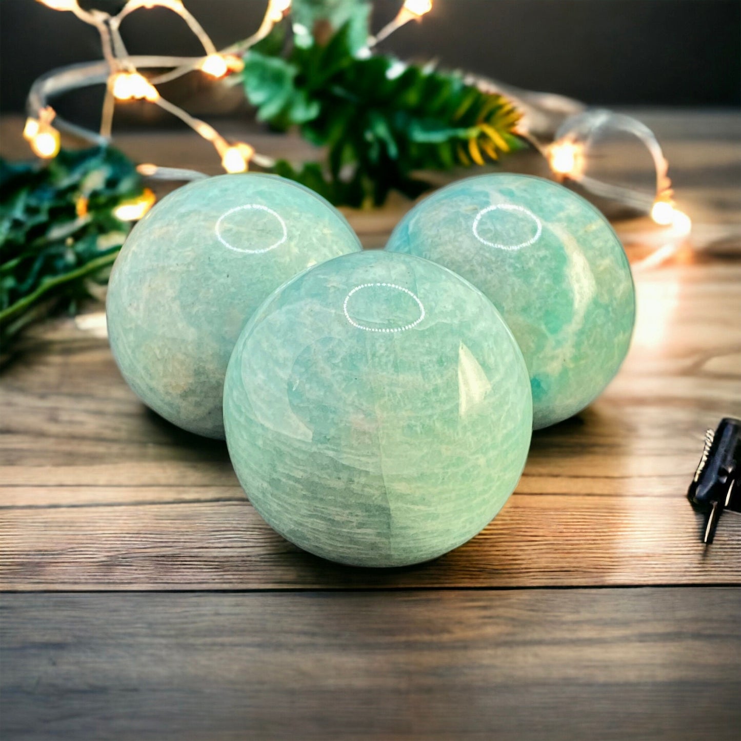Amazonite Crystal Polished Sphere - Harness Calming Crystal Energy for Meditation and Healing. 45mm x 45mm