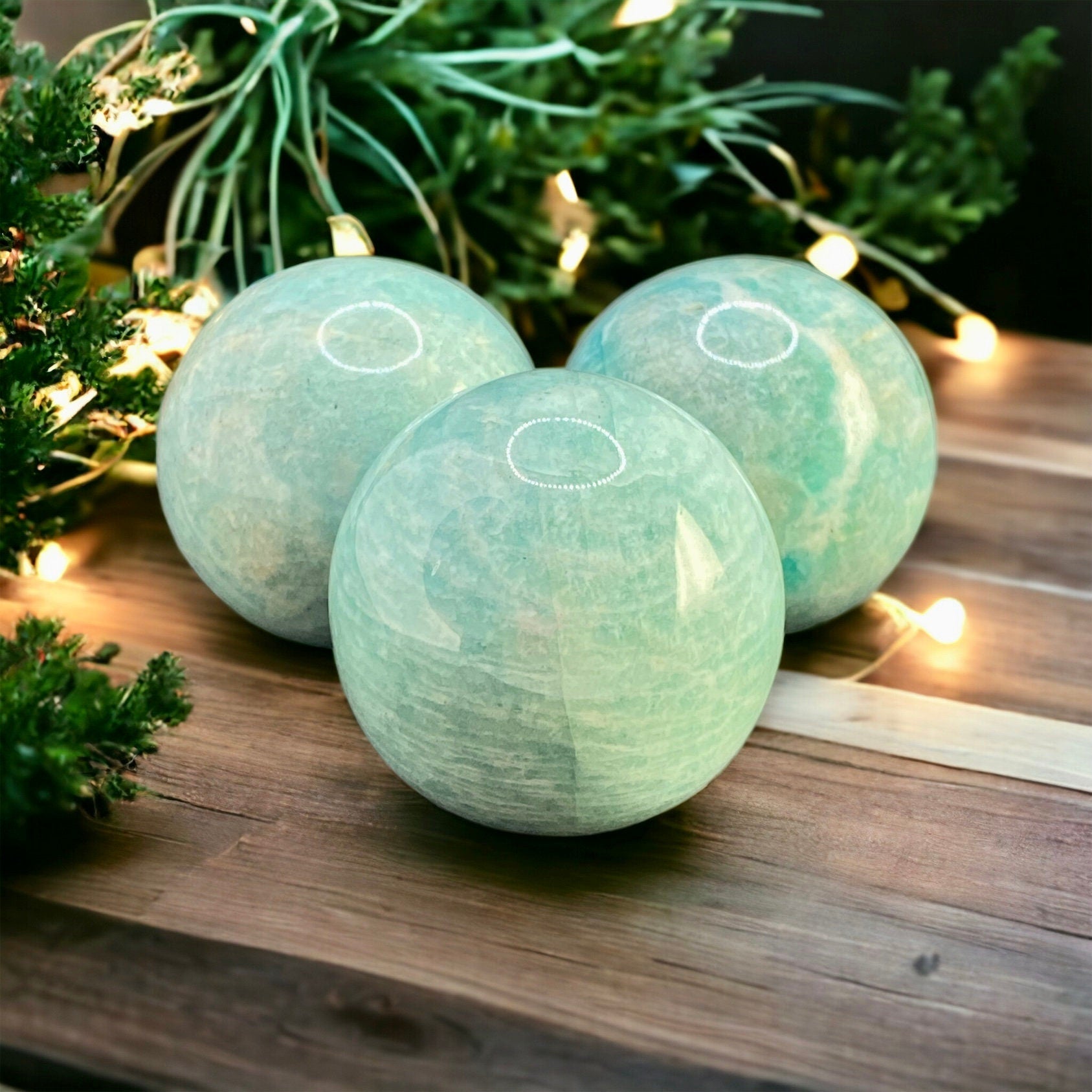 Amazonite Crystal Polished Sphere - Harness Calming Crystal Energy for Meditation and Healing. 45mm x 45mm