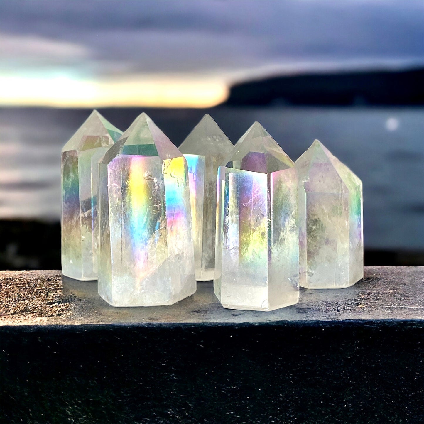 Angel Aura Quartz Tower Point: Iridescent Crystal Healing