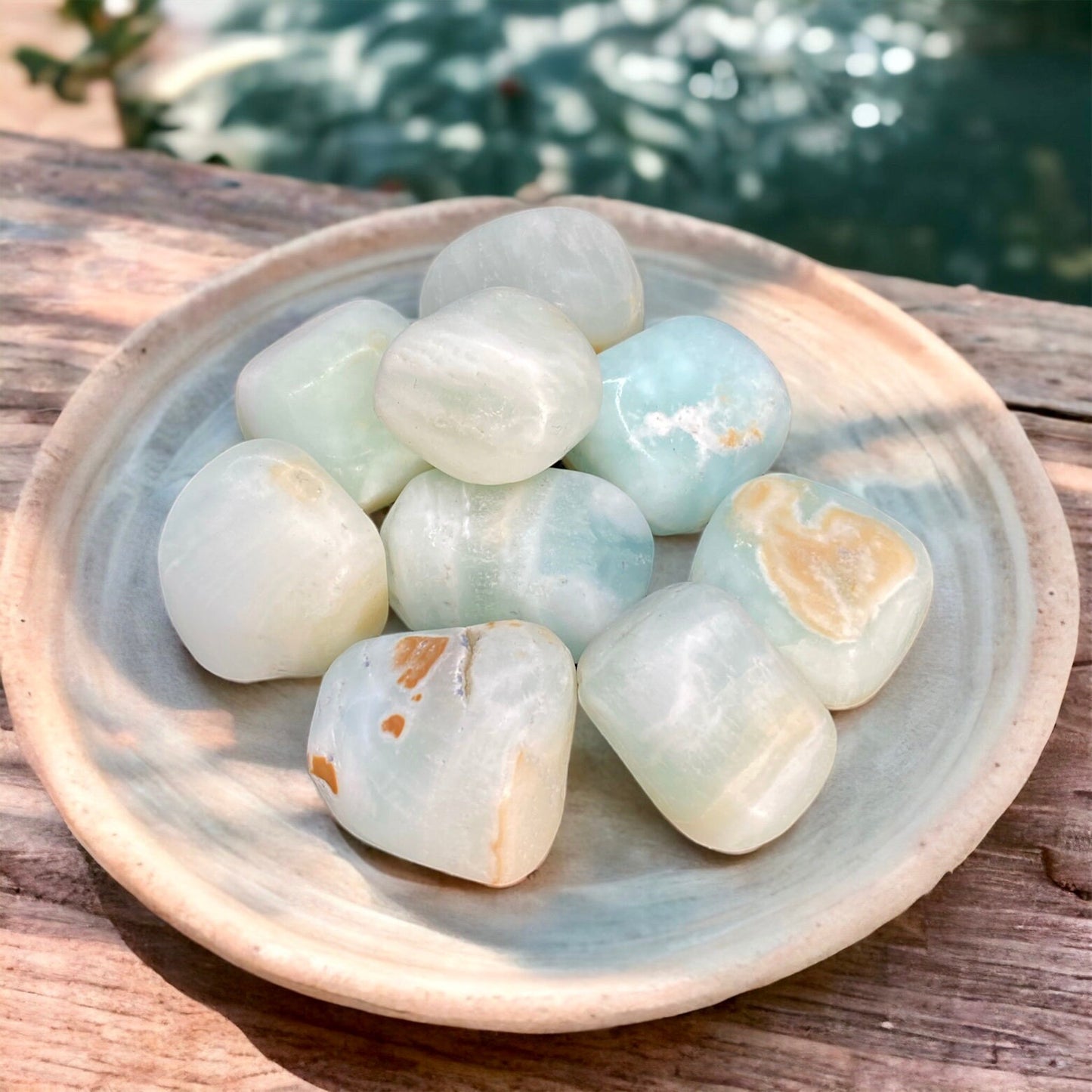 Caribbean Calcite Tumble Stone: Tranquil Pocket Crystal