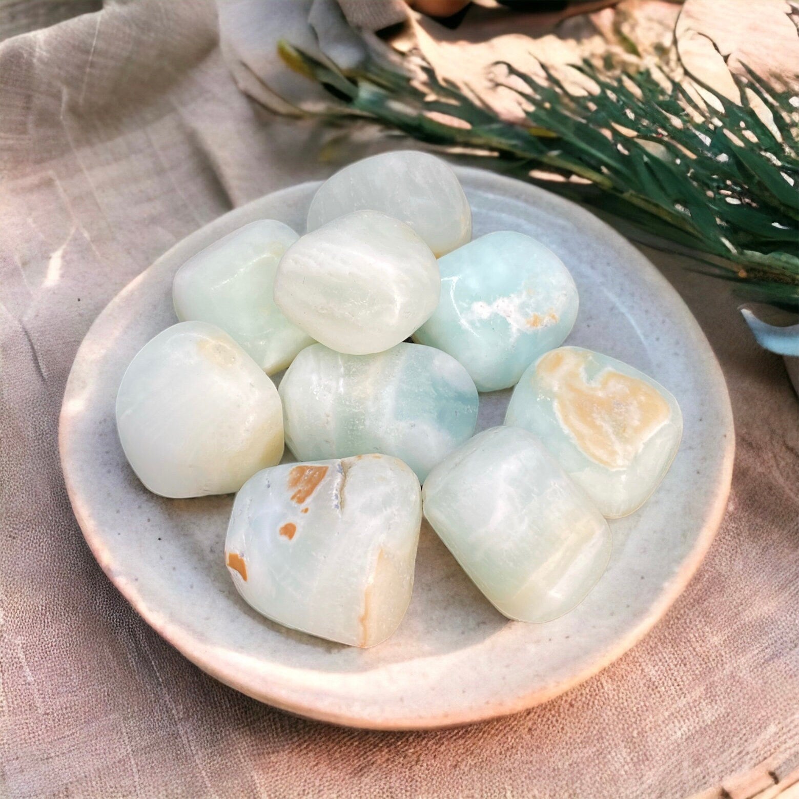 Caribbean Calcite Tumble Stone: Tranquil Pocket Crystal