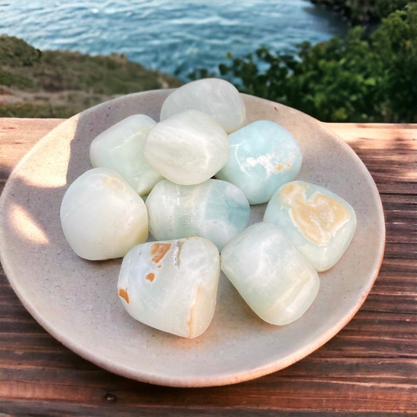 Caribbean Calcite Tumble Stone: Tranquil Pocket Crystal