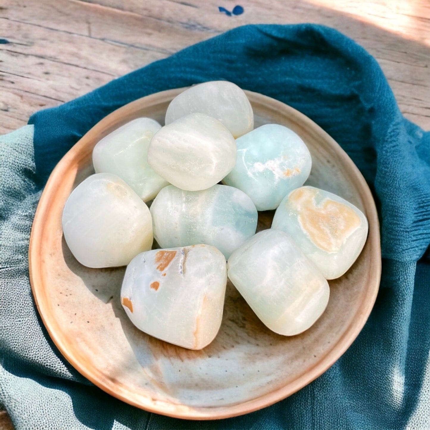 Caribbean Calcite Tumble Stone: Tranquil Pocket Crystal
