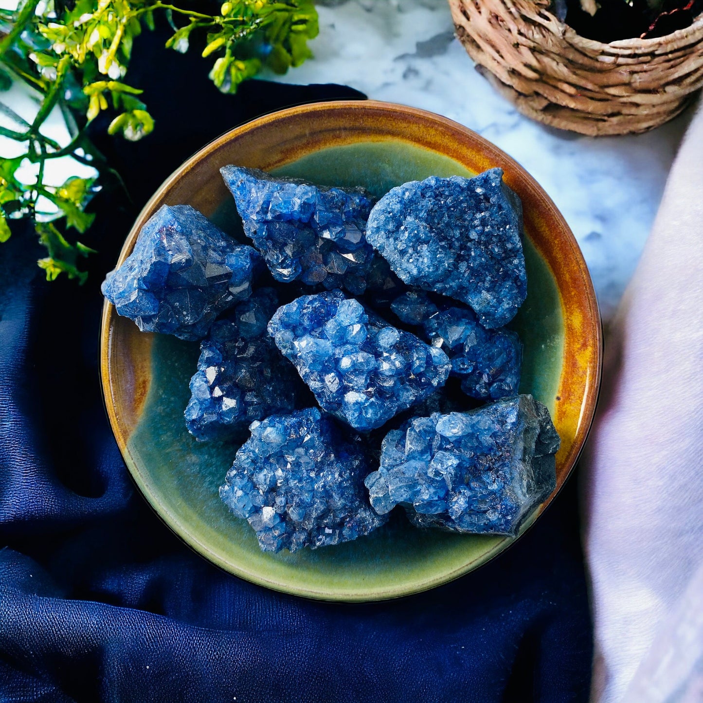 Amethyst, Throat Chakra, "Ocean Blue" Crystal Cluster, Calming, Enhanced for Serenity. Luna by Louise, Crystal Shop UK