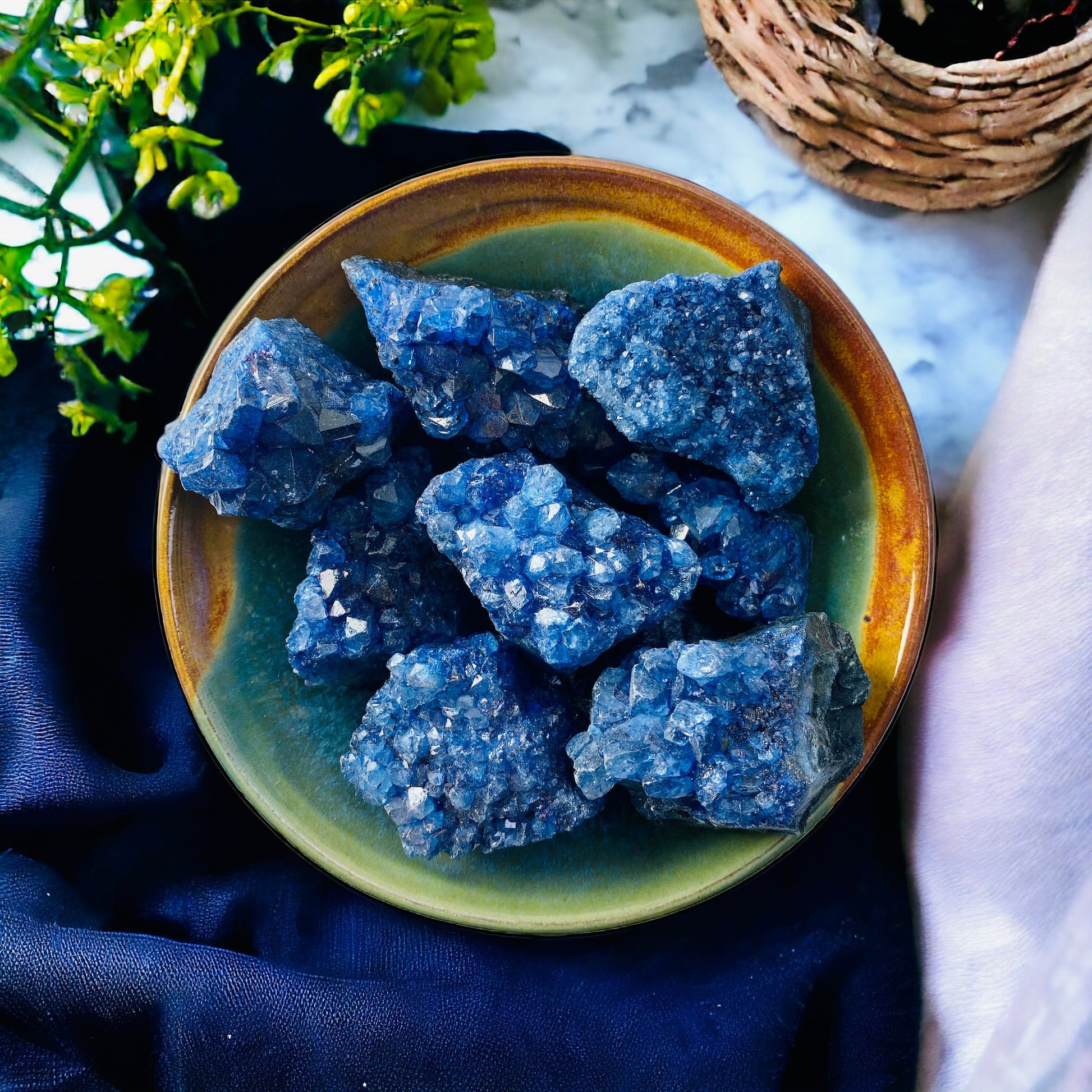 Amethyst, Throat Chakra, "Ocean Blue" Crystal Cluster, Calming, Enhanced for Serenity. Luna by Louise, Crystal Shop UK