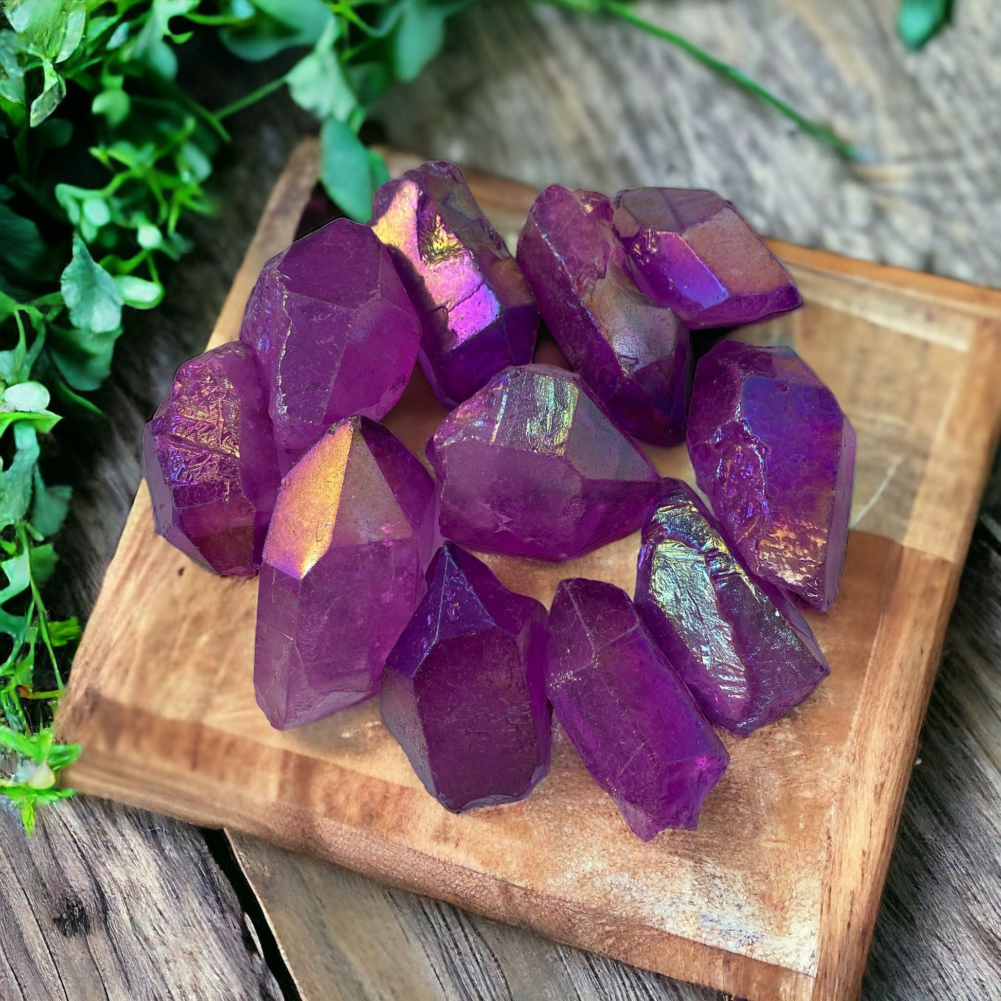 Purple Aura Quartz Crystal Point: Iridescent Healing Stone