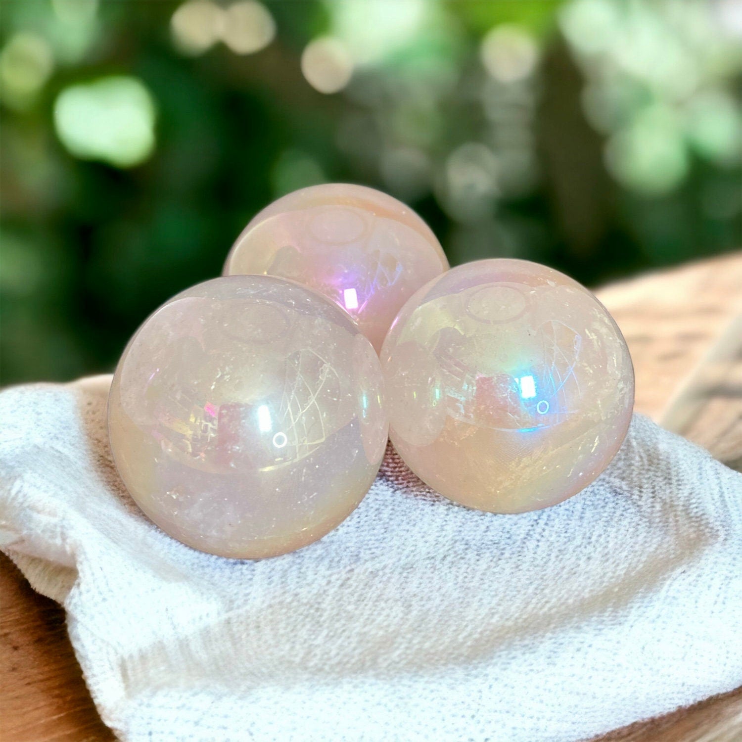 Rose Aura Quartz Crystal Sphere: Calming Home Decor (35-40mm)