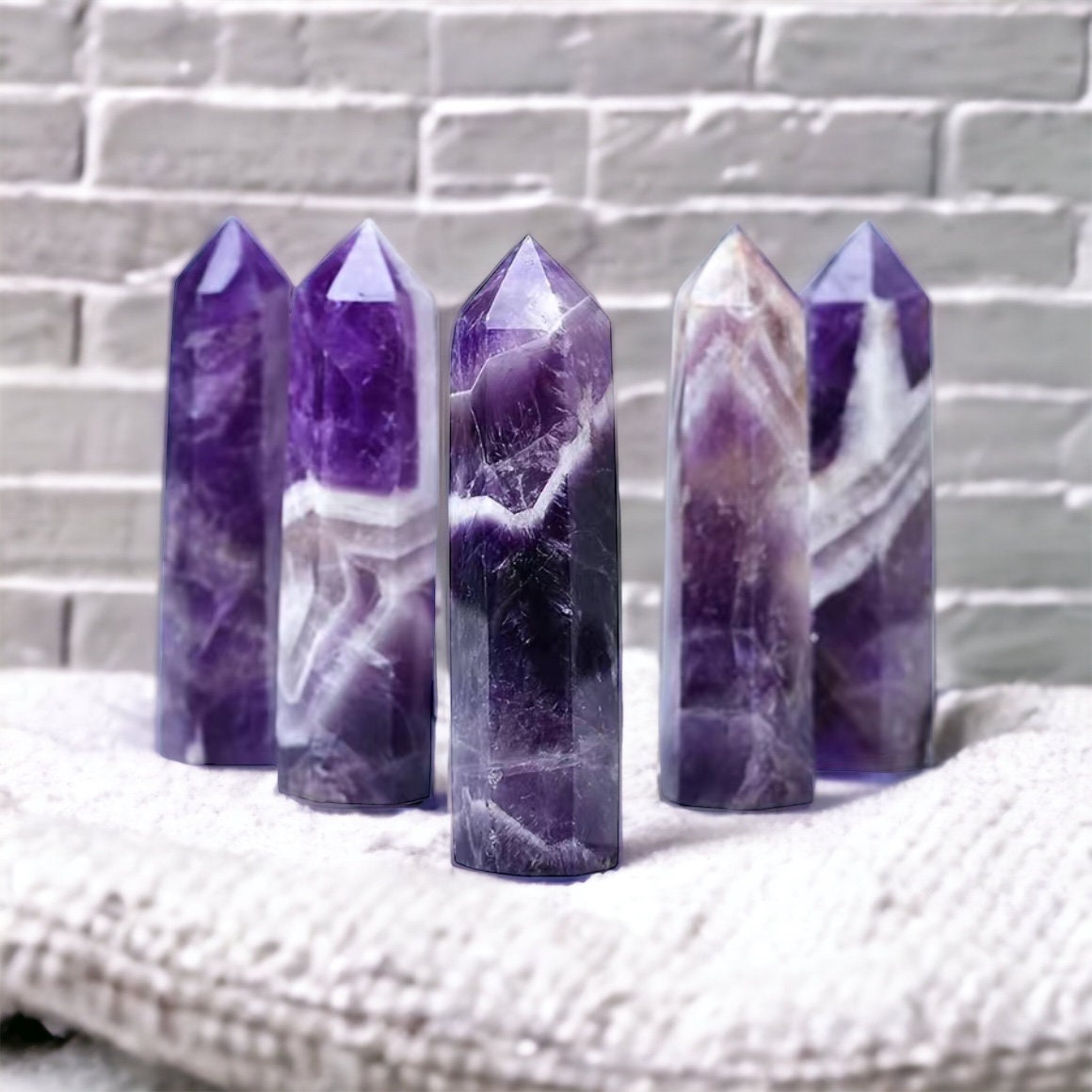 Chevron Amethyst Mini Crystal Tower: Spiritual Decor