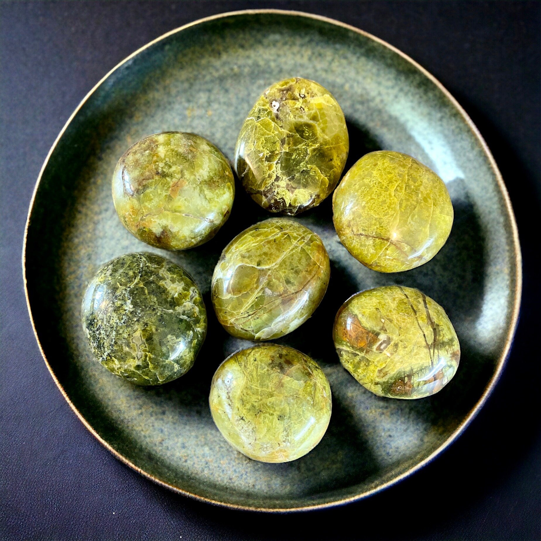 Green Opal Palm Stone: Polished Calming Crystal (80-120g)