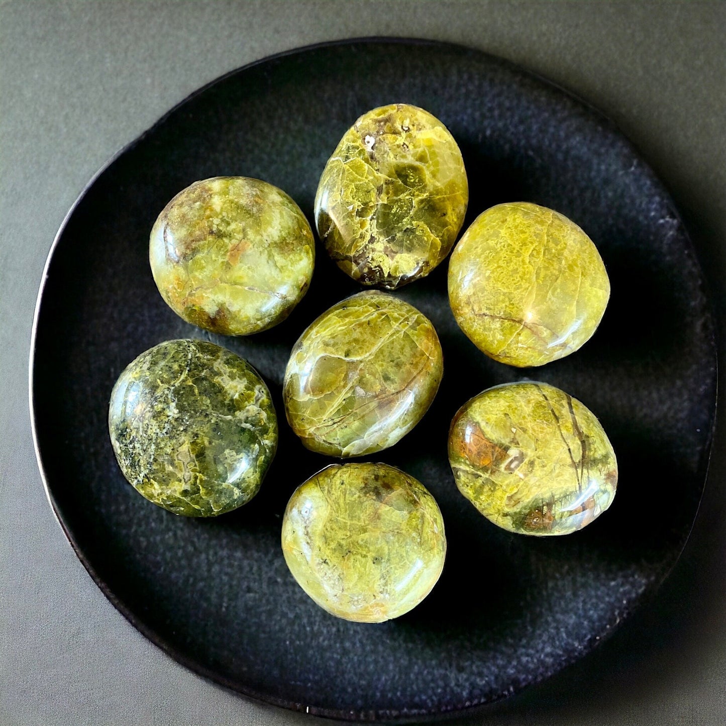 Green Opal Palm Stone: Polished Calming Crystal (80-120g)