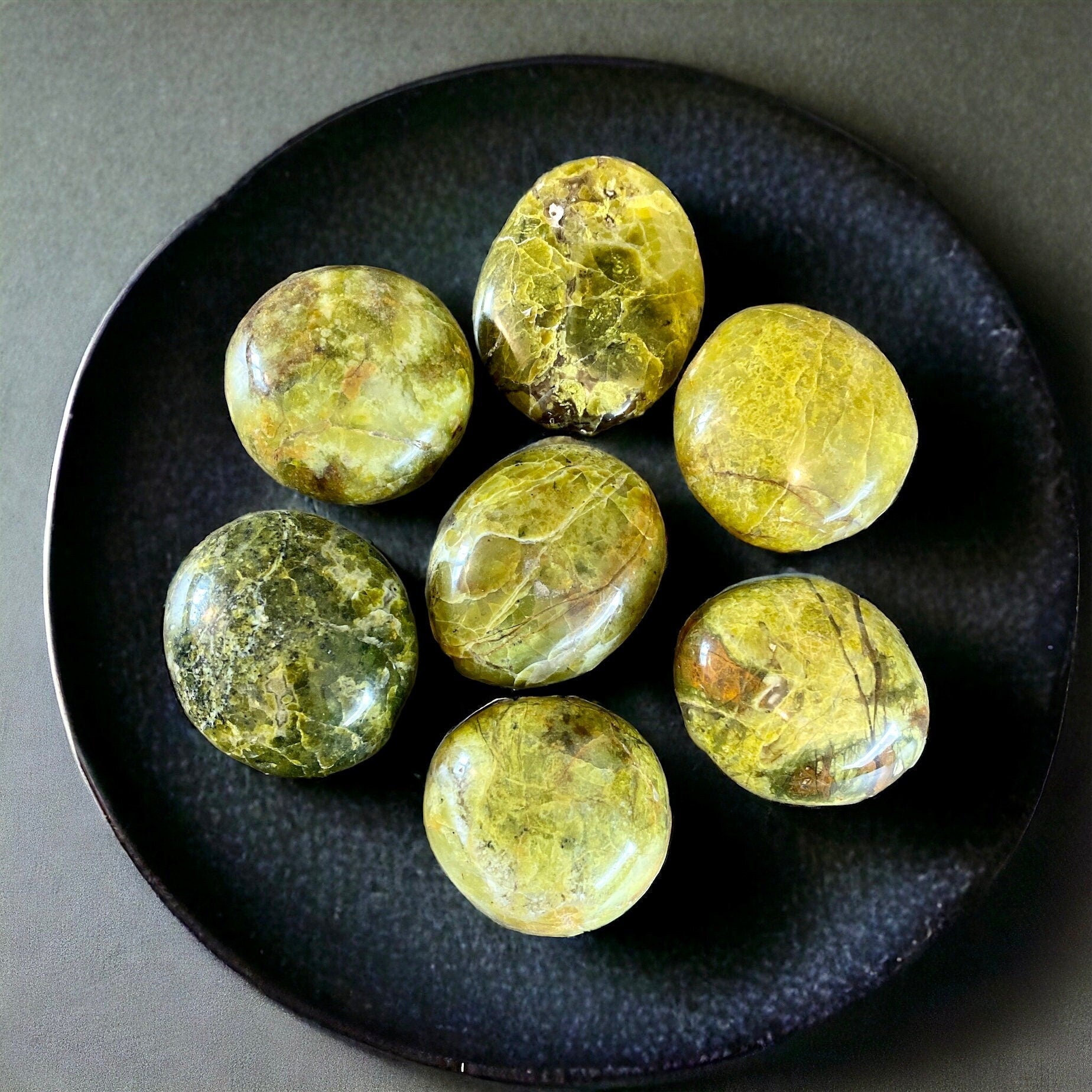 Green Opal Palm Stone: Polished Calming Crystal (80-120g)