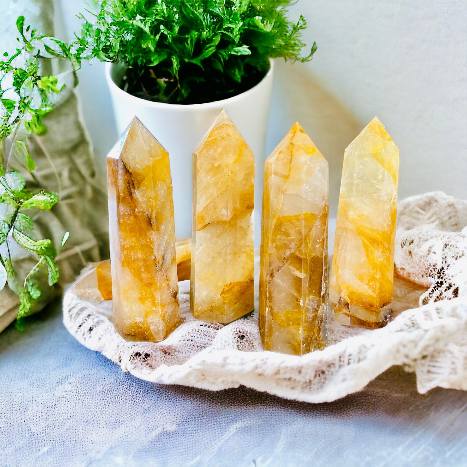 Golden Healer Quartz Tower - Healing & Harmony | Luna by Louise Crystal Shop UK
