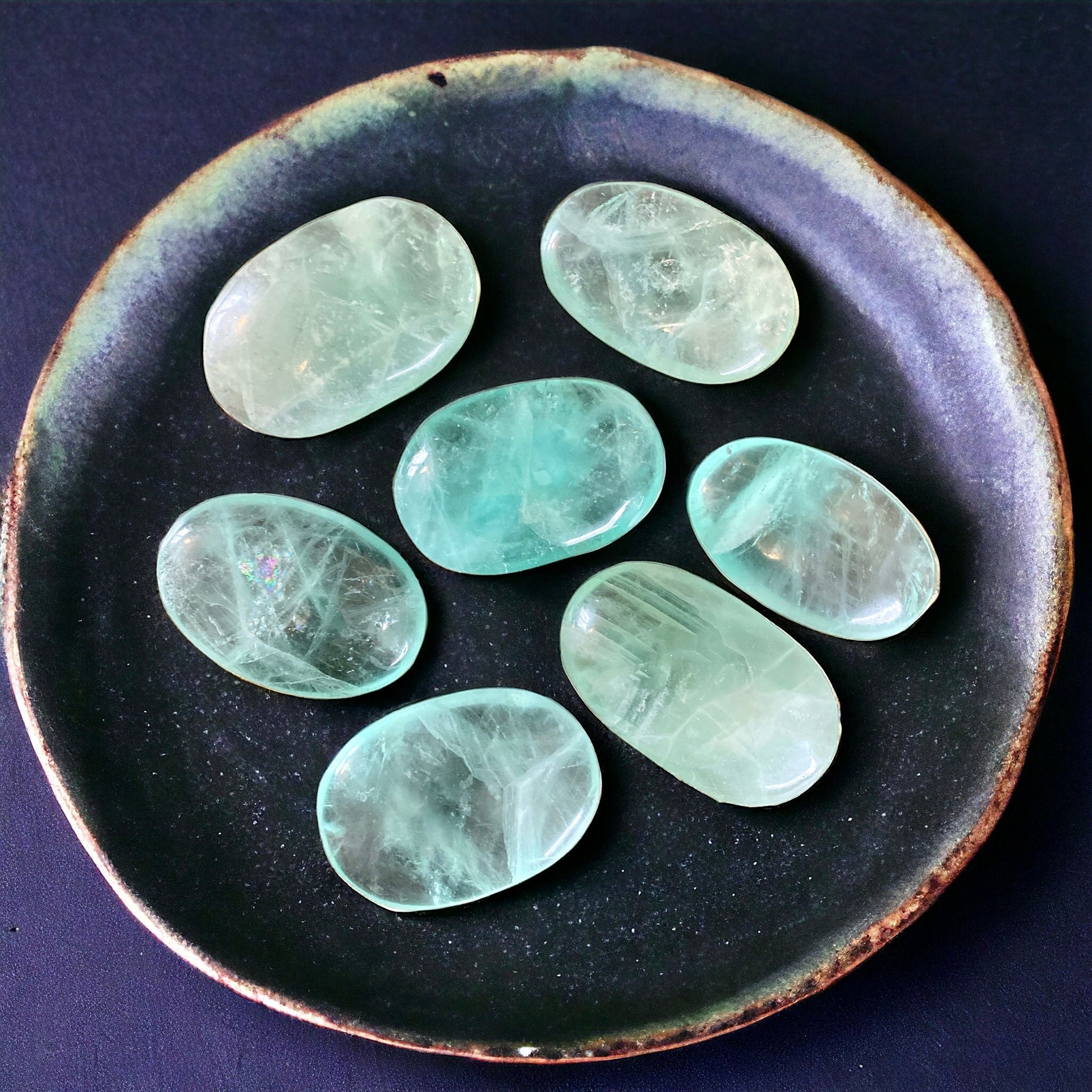 Mint Fluorite Palm Stone - Serenity & Focus | Luna by Louise, Crystal Shop UK