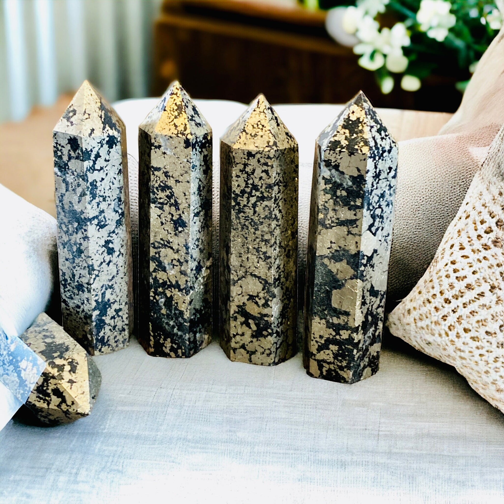 Black Pyrite Towers - Protection & Prosperity | Luna by Louise, Crystal Shop UK