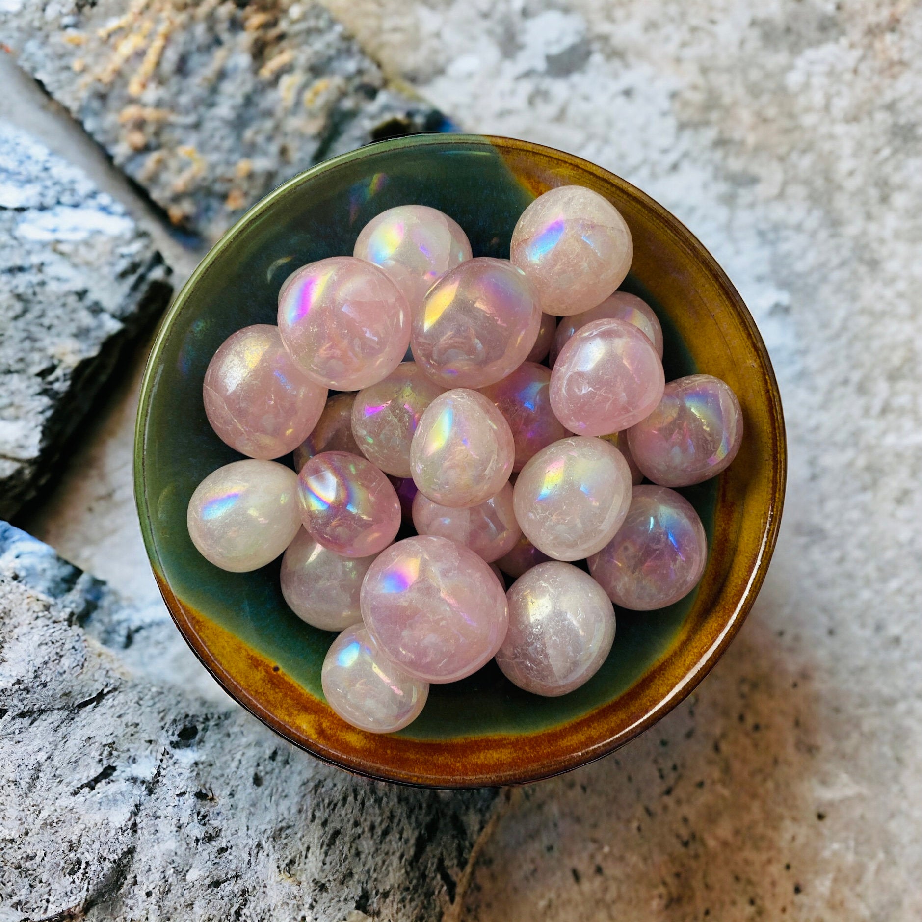 Rose Aura Crystal Tumble Stone - Love & Harmony | Luna by Louise, Crystal Shop UK