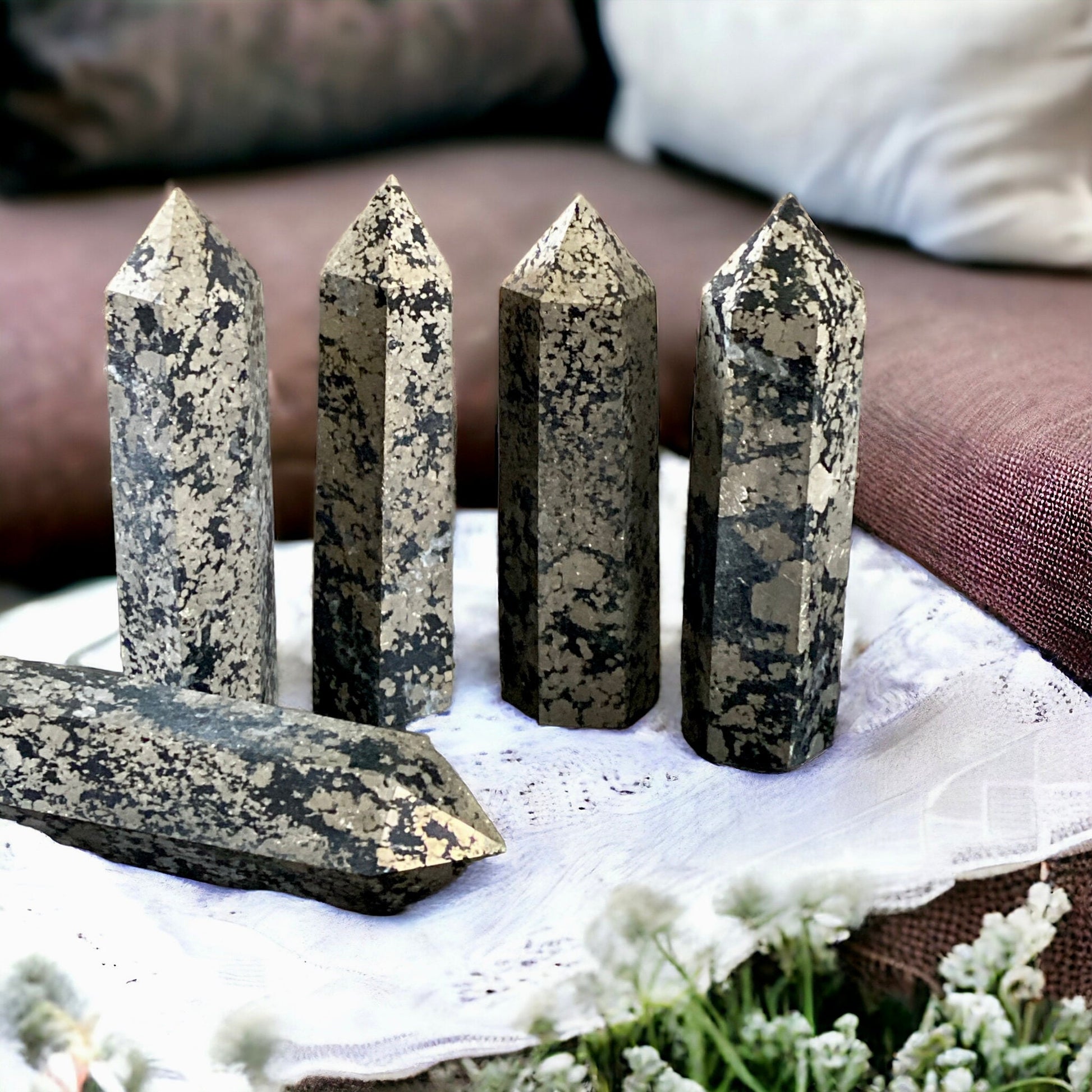Black Pyrite Towers - Protection & Prosperity | Luna by Louise, Crystal Shop UK