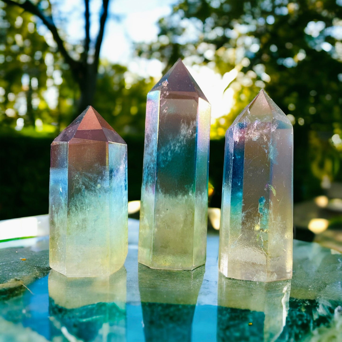 Quartz Aura Ombre Towers - Vibrant Energy | Luna by Louise, Crystal Shop UK