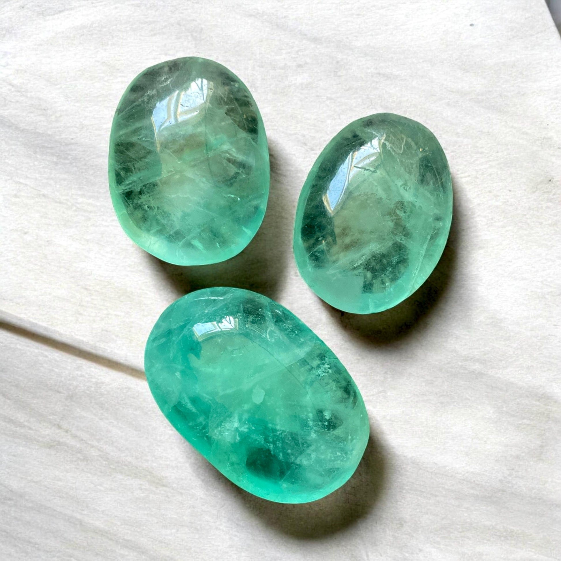 Mint Fluorite Palm Stone - Serenity & Focus | Luna by Louise, Crystal Shop UK