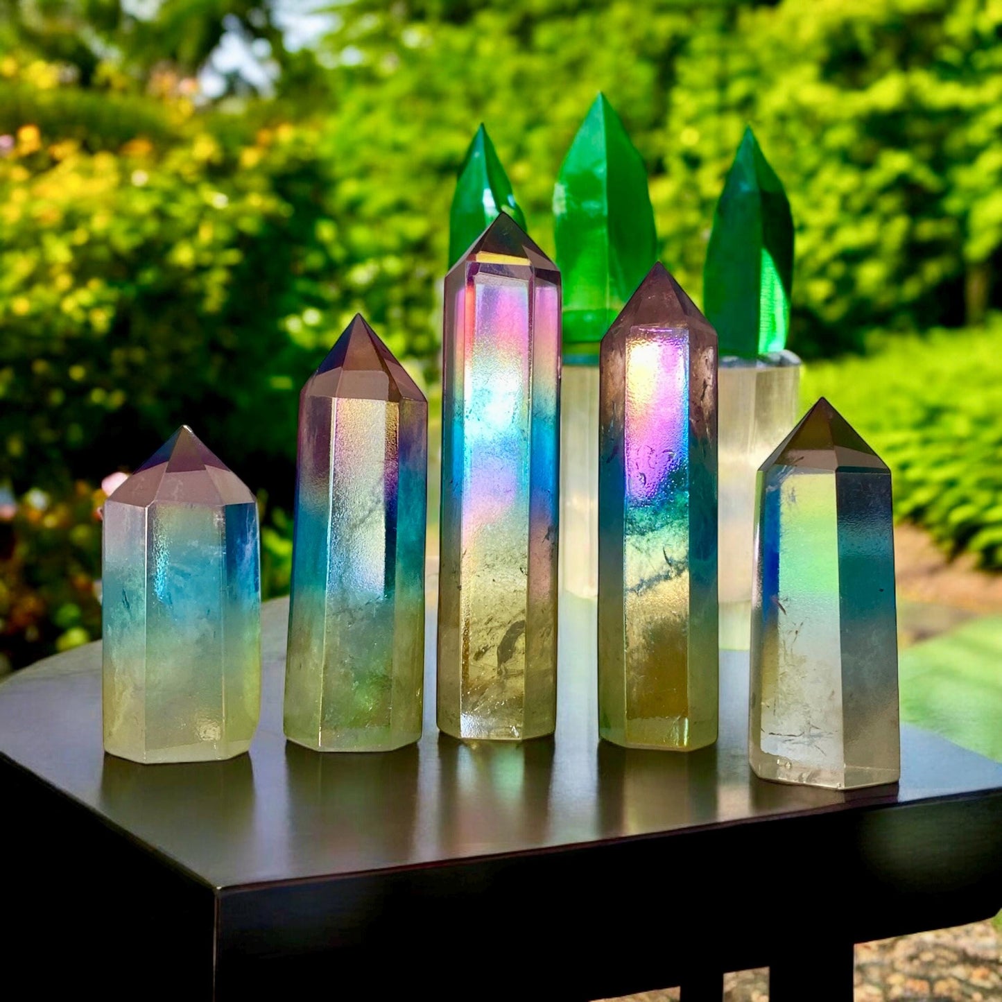 Quartz Aura Ombre Towers - Vibrant Energy | Luna by Louise, Crystal Shop UK