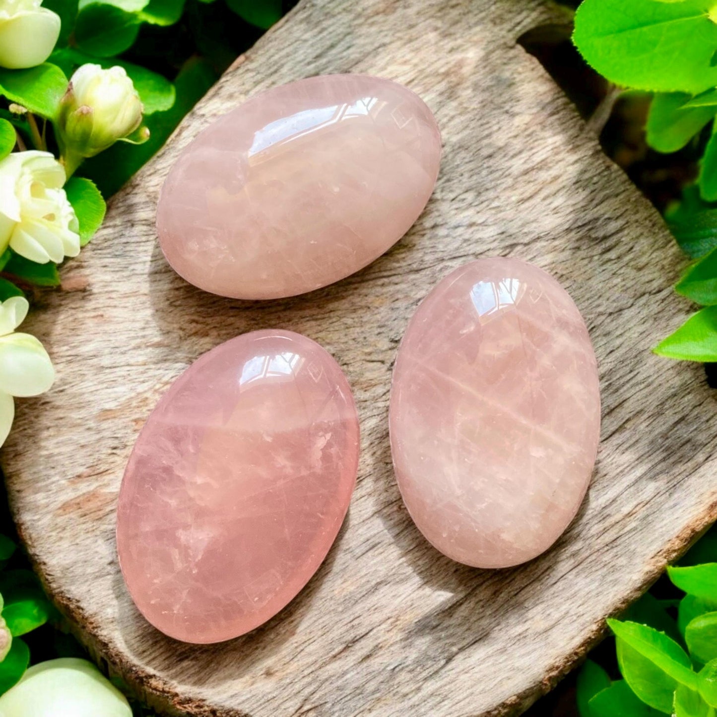 Rose Quartz Palm Stone: Love and Compassion Healing Crystal